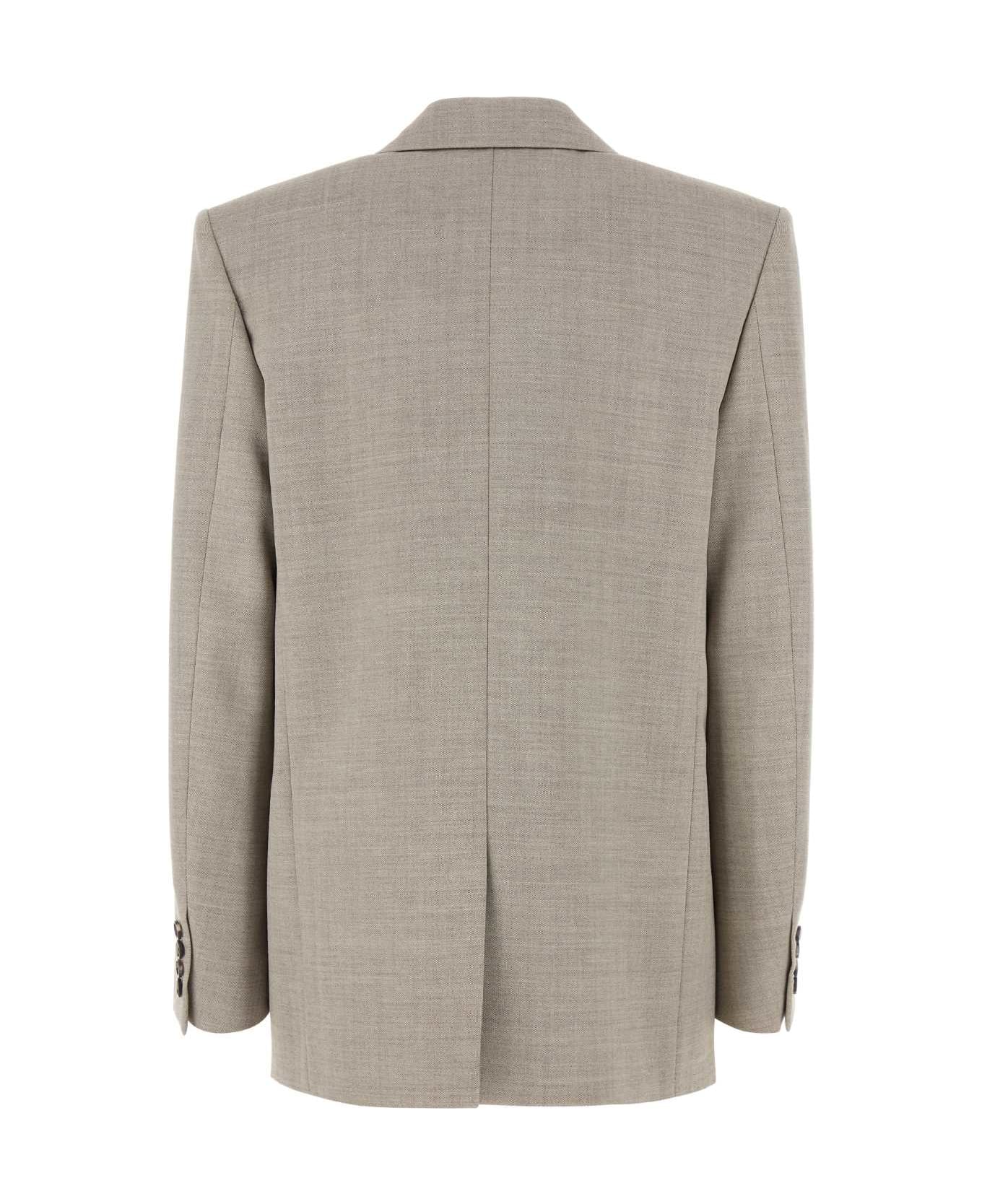 Saint Laurent Cappuccino Wool Blazer - BEIGE TAUPE
