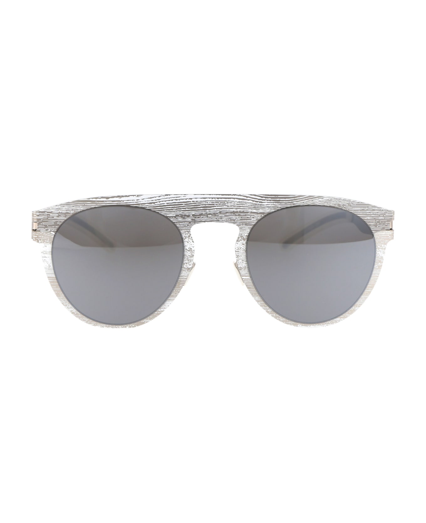Mykita Mmtransfer004 Sunglasses - 354 Silver White Pine Brown Flash
