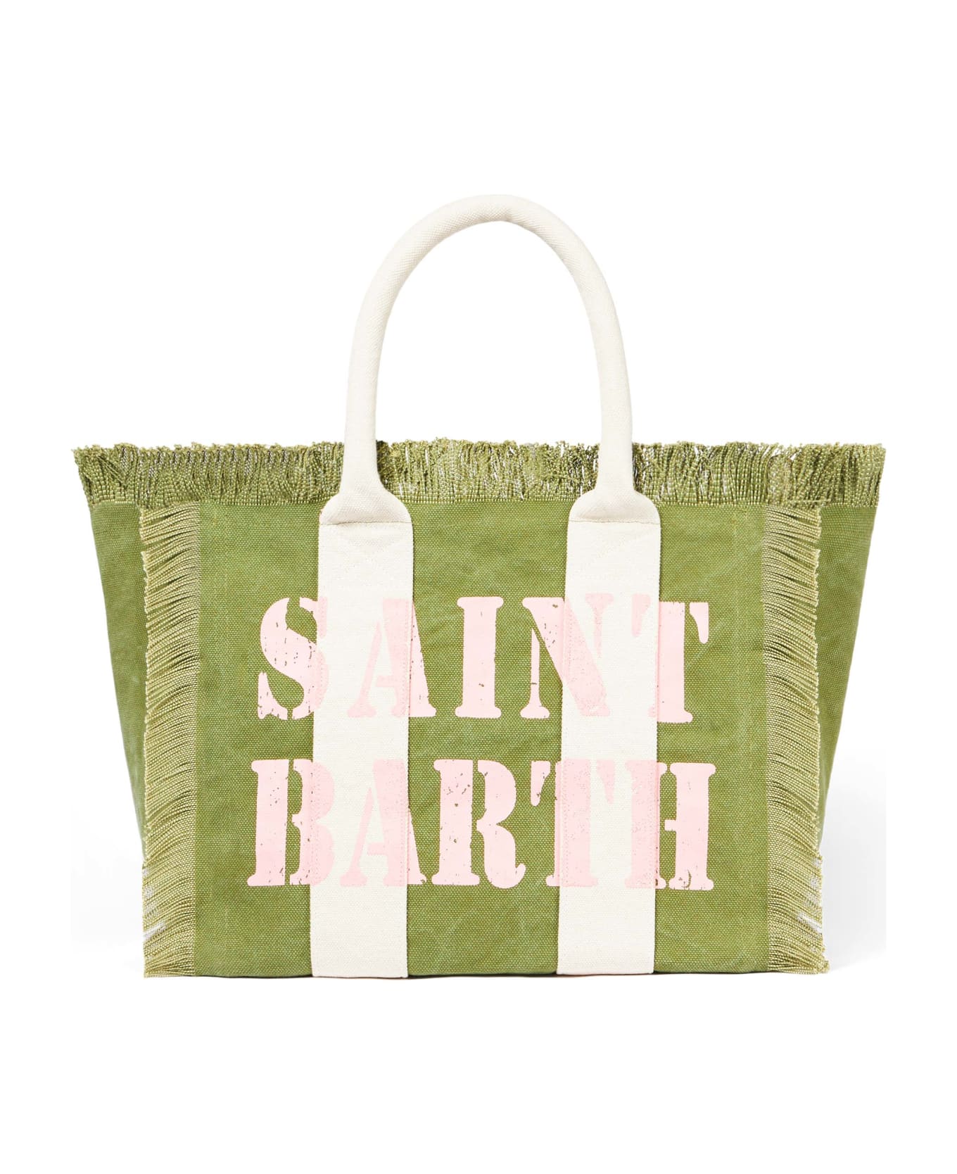 MC2 Saint Barth Vanity Canvas Shoulder Bag With Logo Print