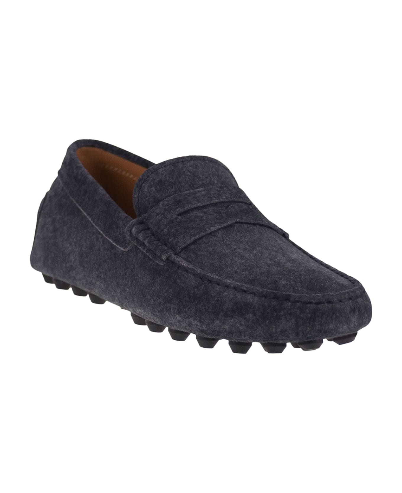 Tod's Gommino Bubble Sole In Suede Leather - Blue