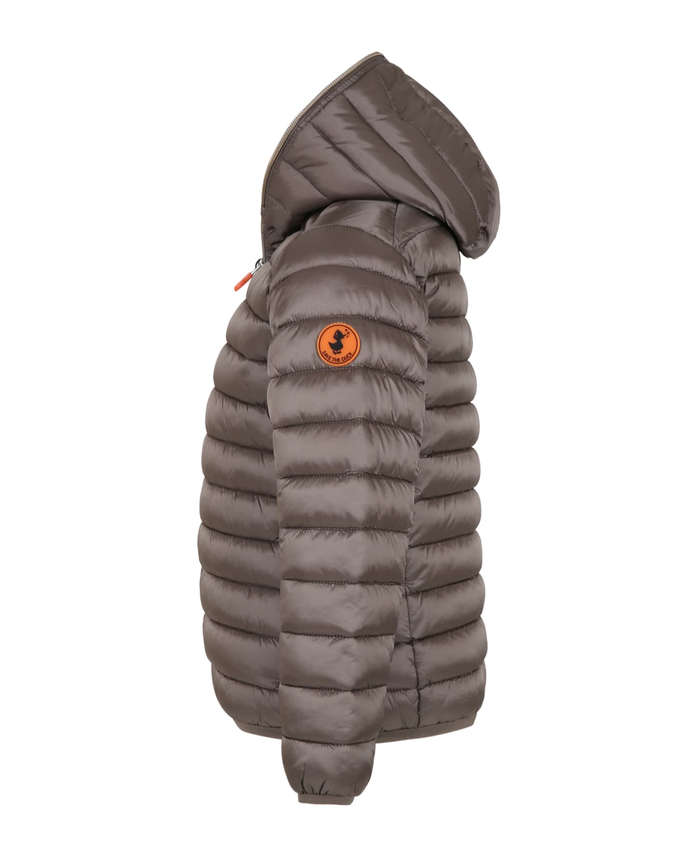 Save the Duck Grey Down Jacket For Girl With Logo - Grey