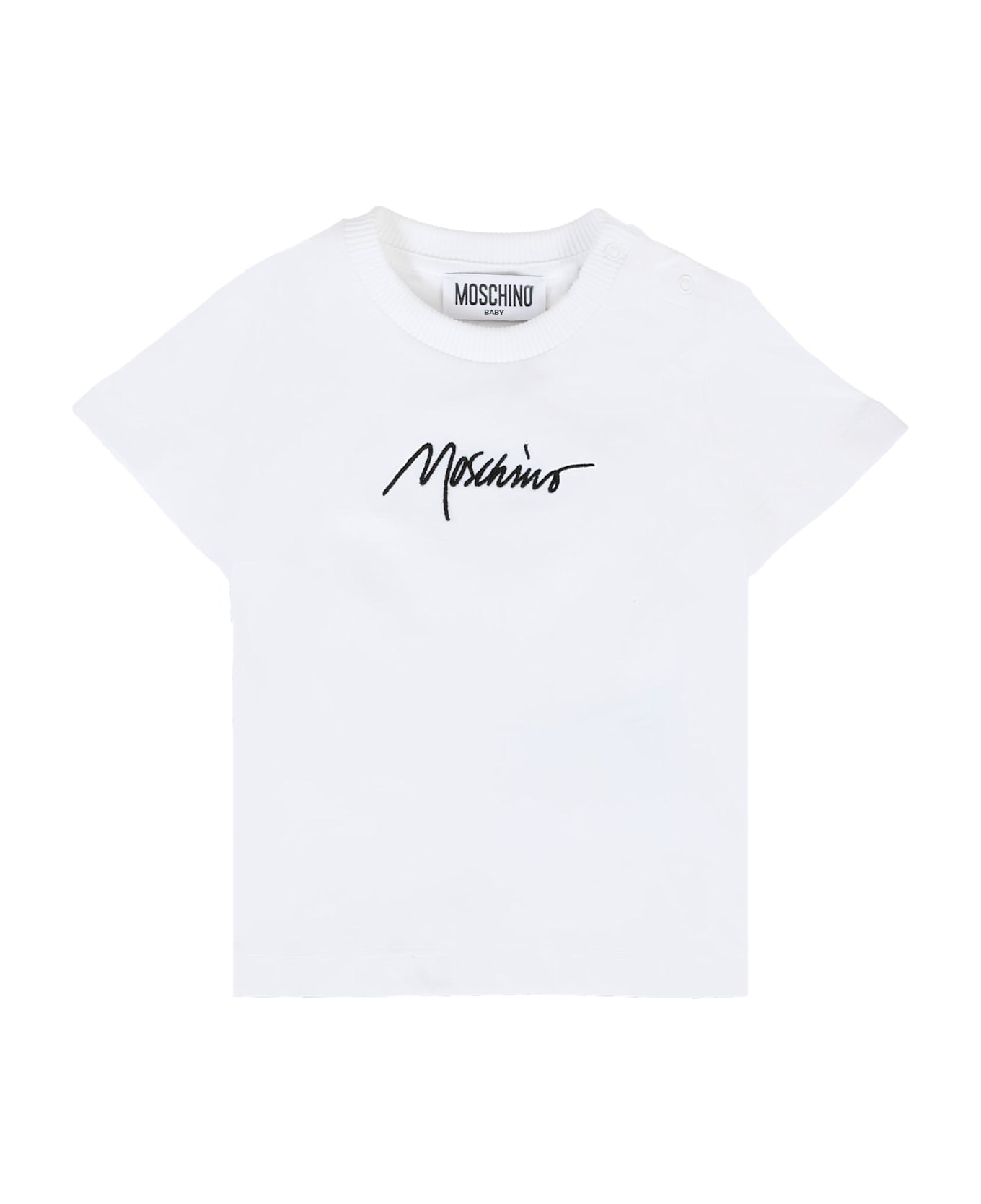 Moschino White T-shirt For Baby Girl With Logo - White