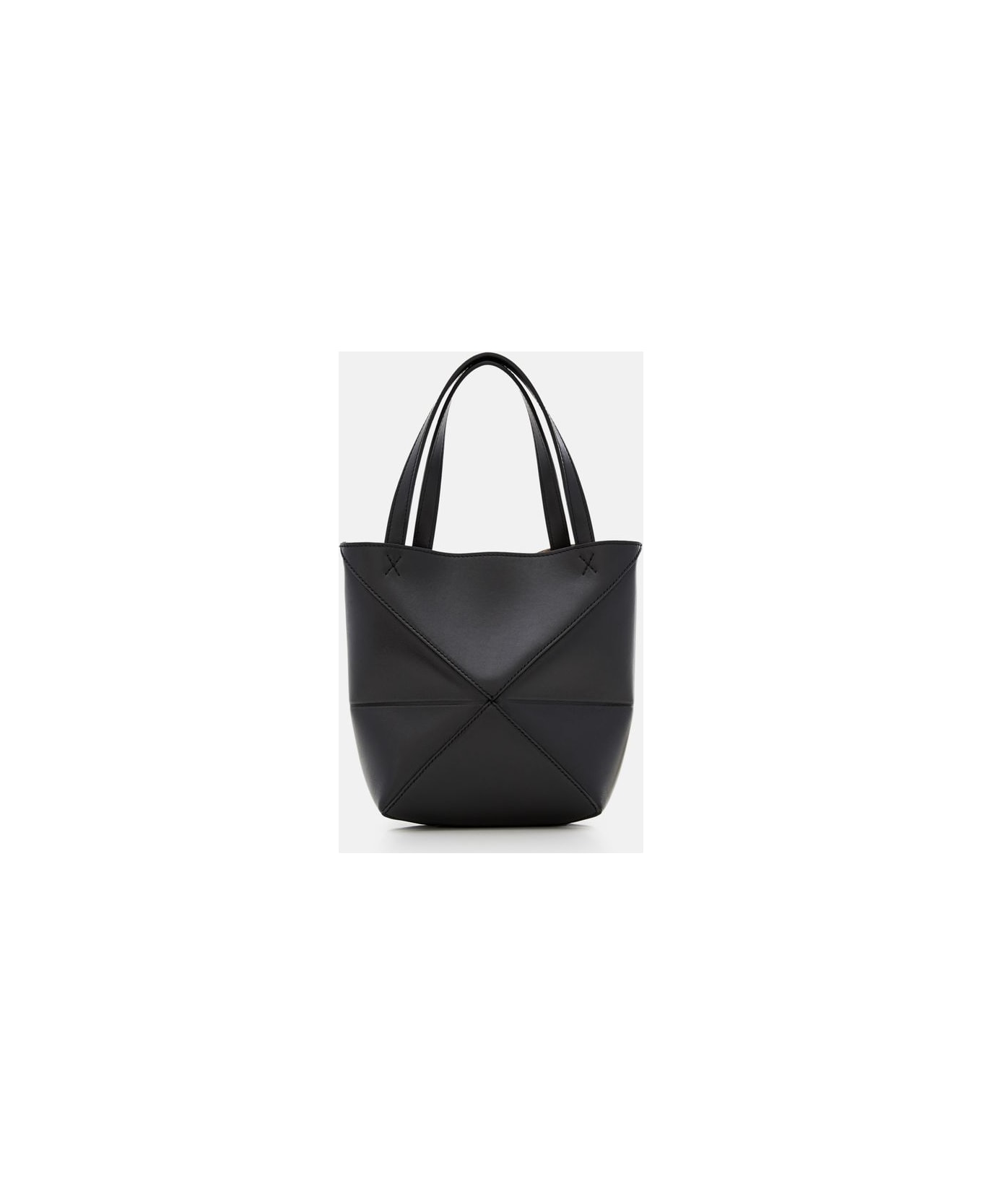 Loewe Mini Puzzle Leather Tote Bag - Black
