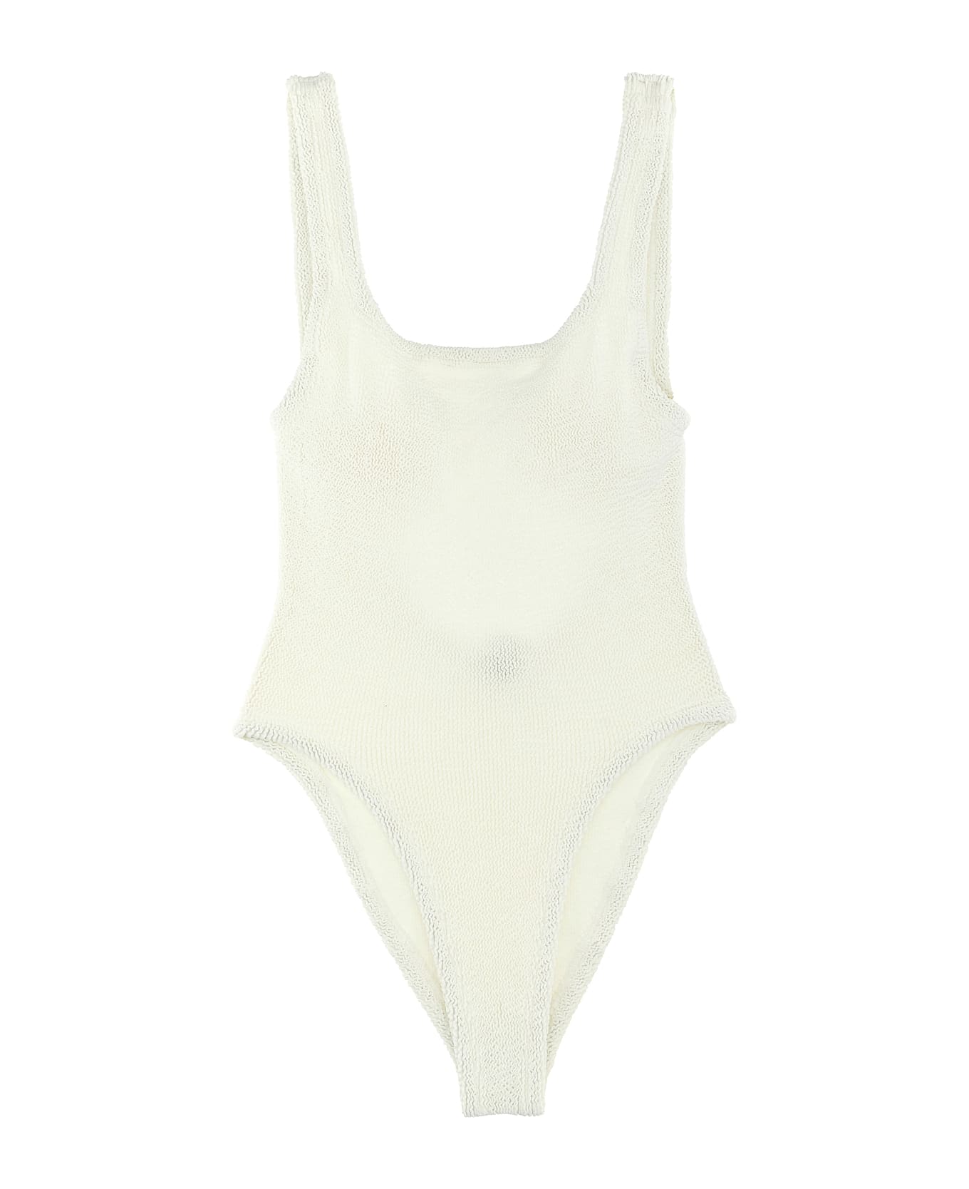 Hunza G 
square Neck
 One-piece Swimsuit - White