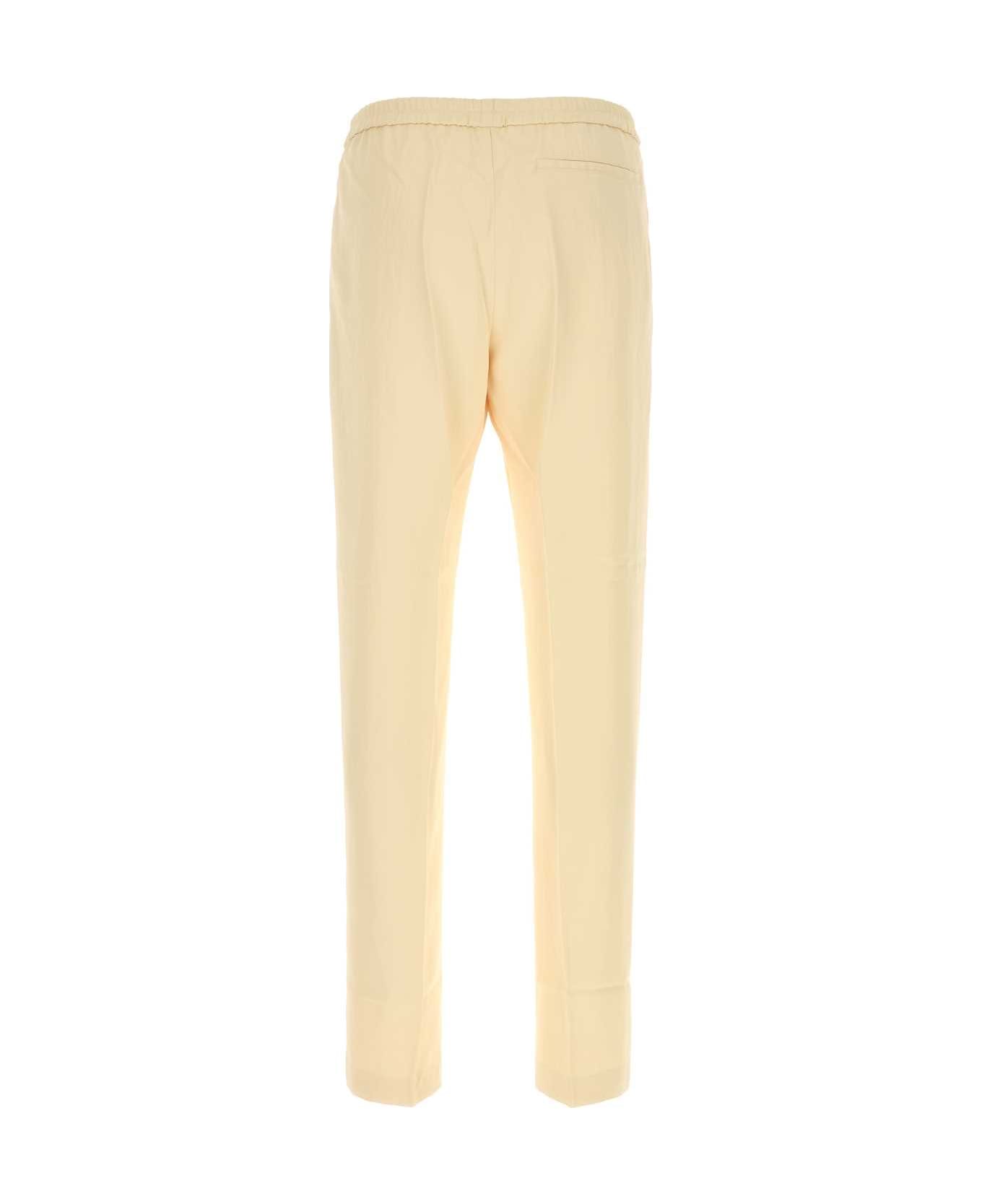 Dries Van Noten Pastel Yellow Jersey Pennams Pant - CREAM