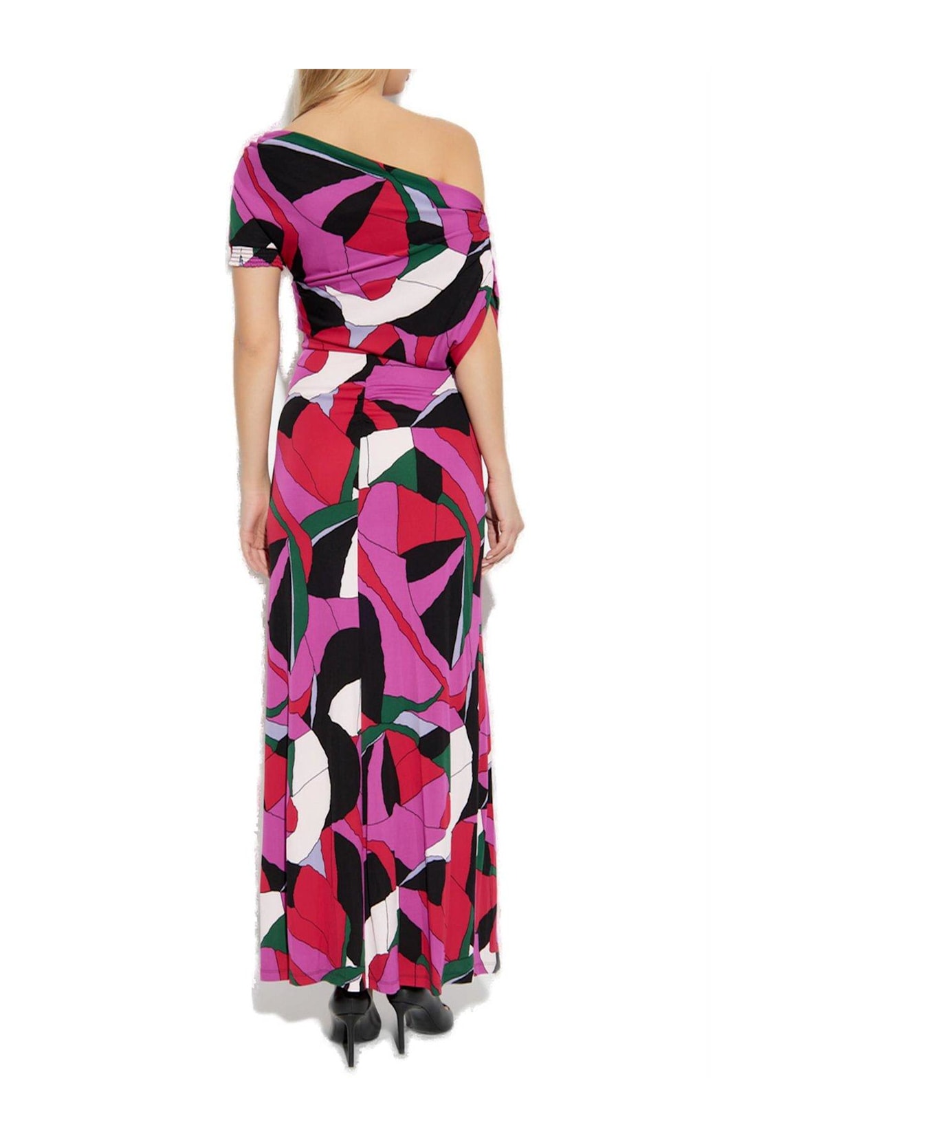 Diane Von Furstenberg Eliana Abstract Printed Maxi Dress - PINK/BLACK