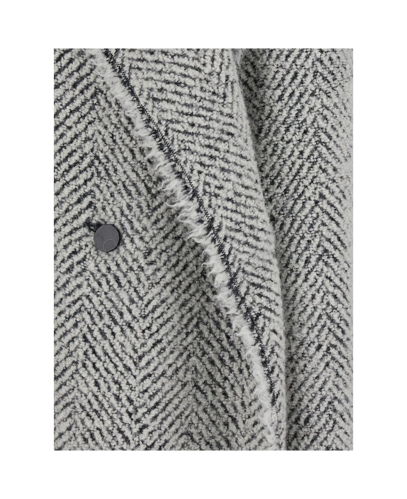 Alberta Ferretti Grey Double-breasted Coat With Wide Lapels In Wool Woman - Grey