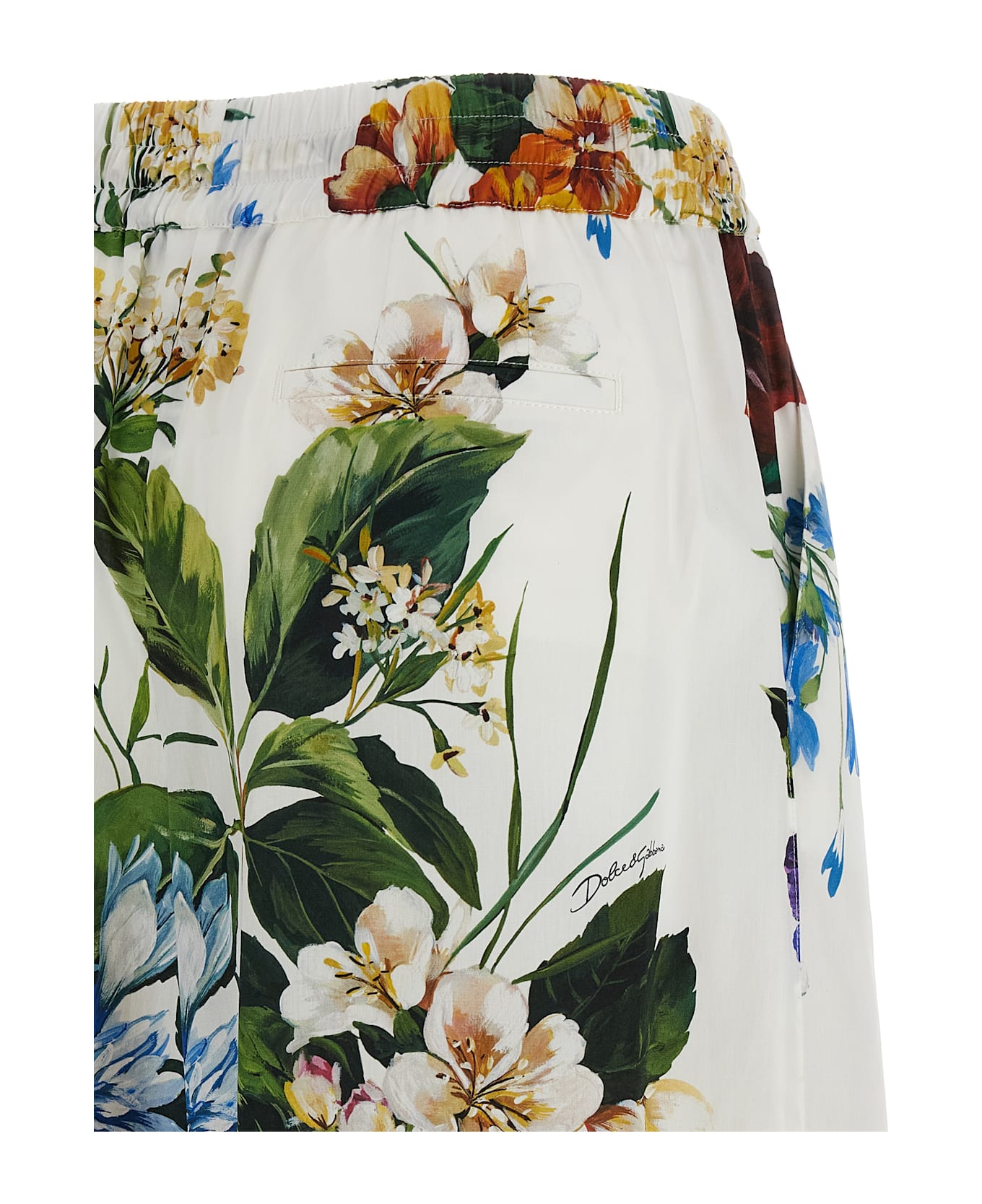 Dolce 
Gabbana Floral Bouquet Printed Pants - White