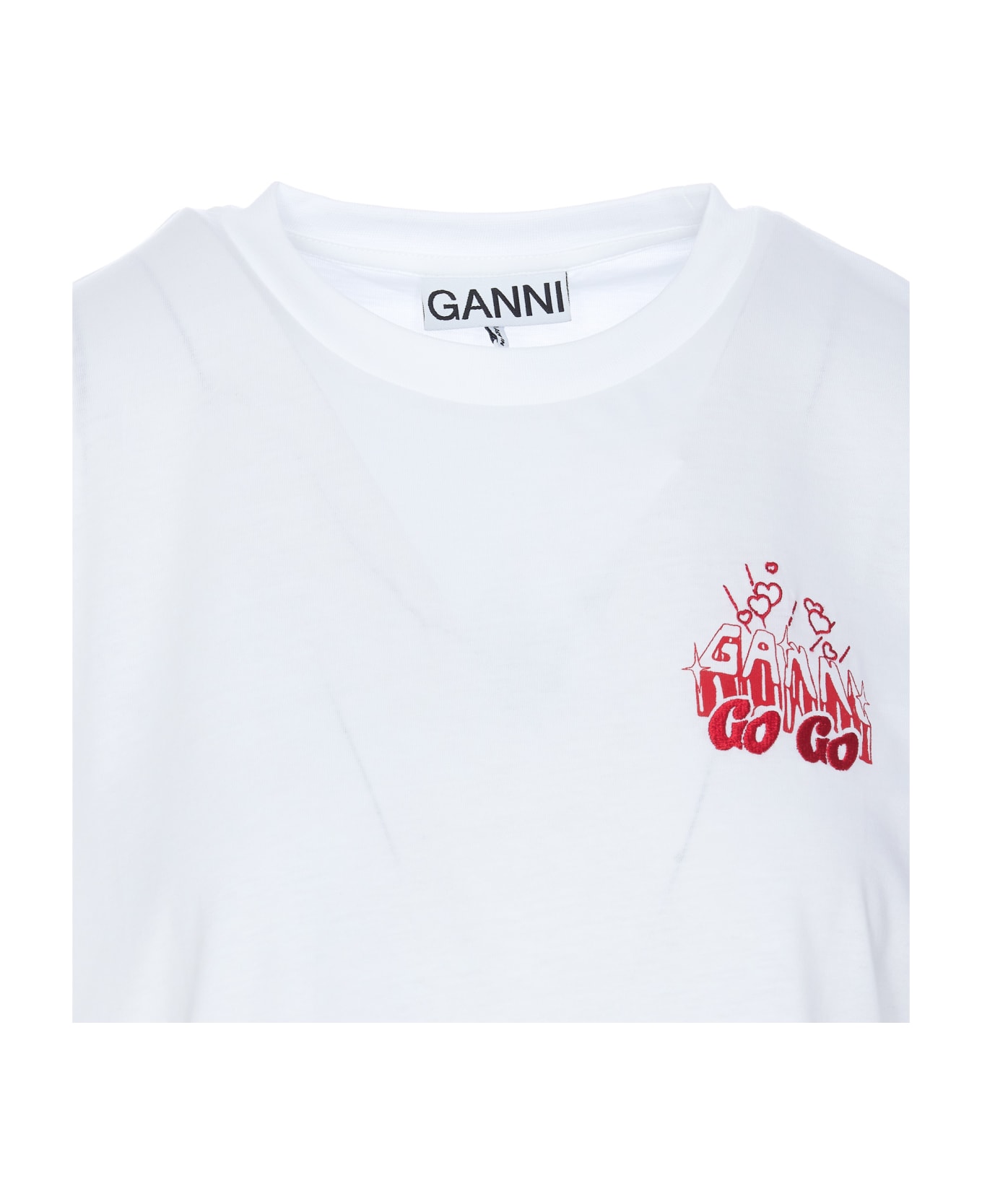 Ganni White Thin Jersey Gogo Relaxed T-shirt - White