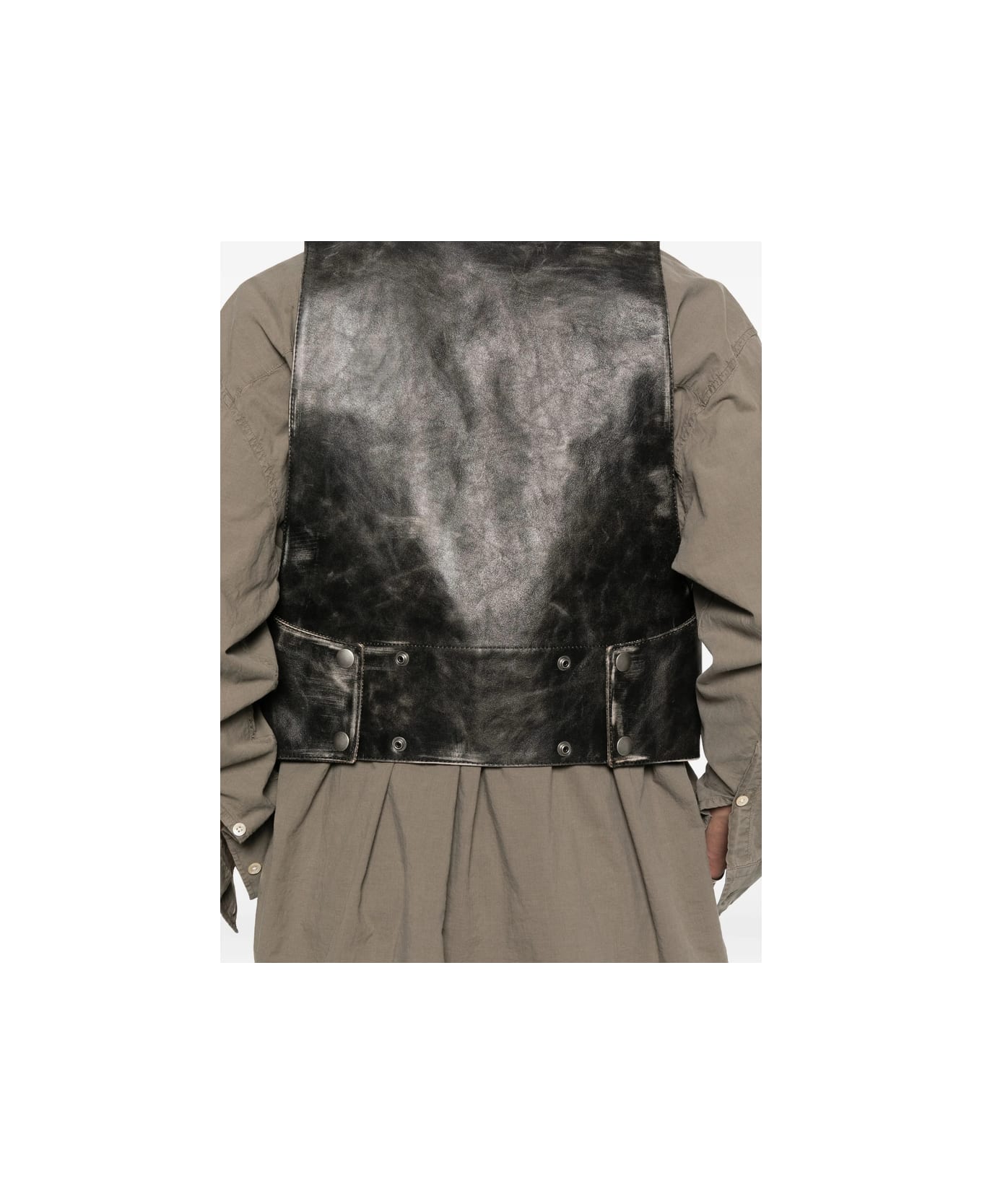 Ann Demeulemeester Leather Outerwear - BLACK