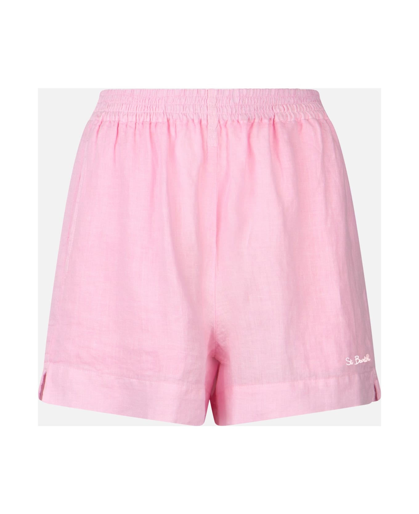 MC2 Saint Barth Woman Pink Linen Pull Up Shorts - PINK