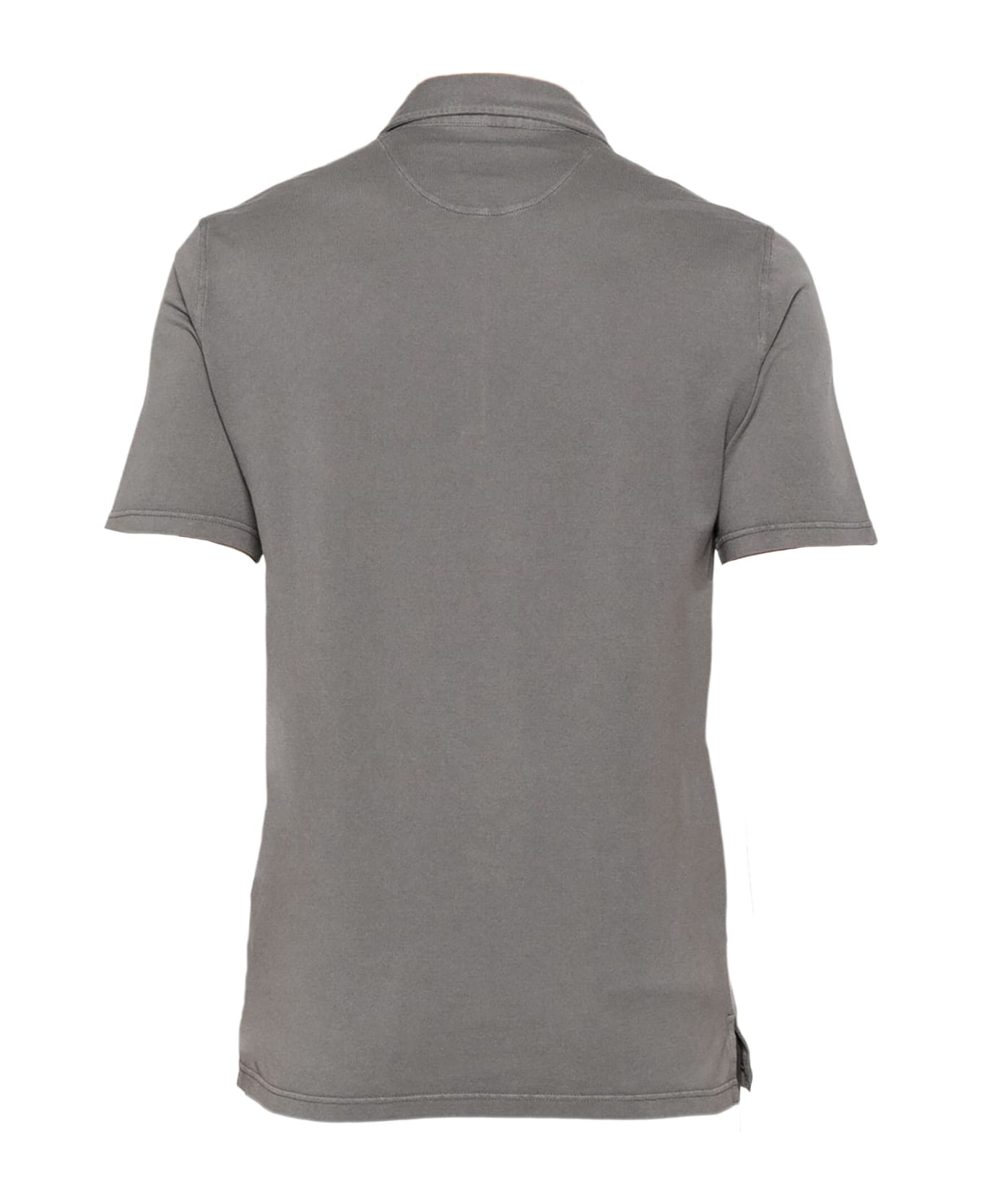 Fedeli Grey Cotton Polo Shirt - Grey