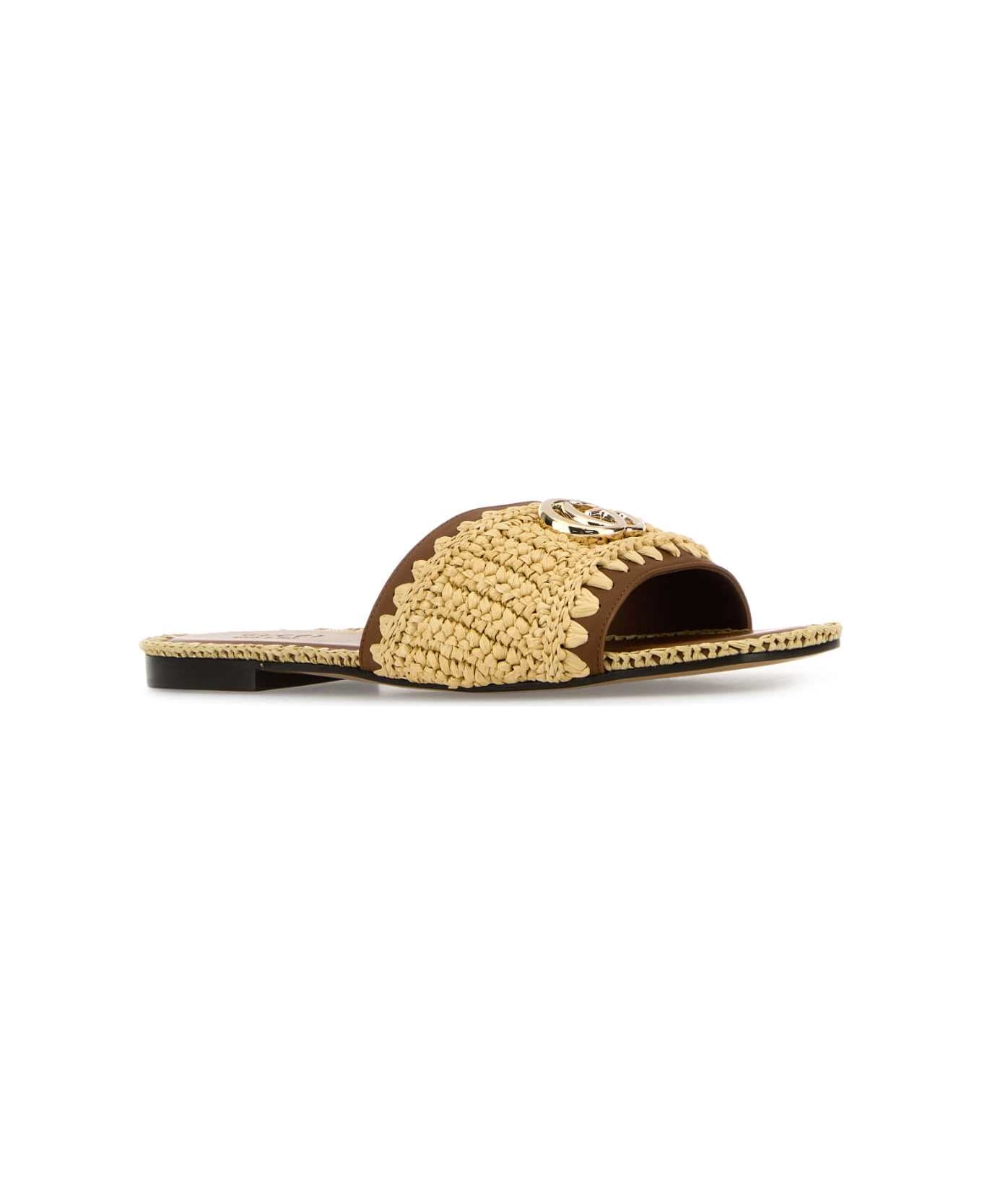 Gucci Raffia Slippers - BRIGHTNATSUNDIAL