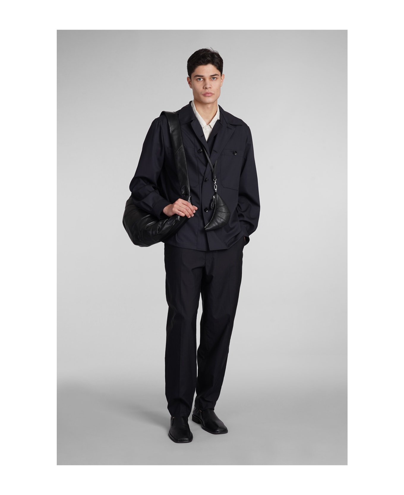 Lemaire Casual Jacket In Black Wool - black