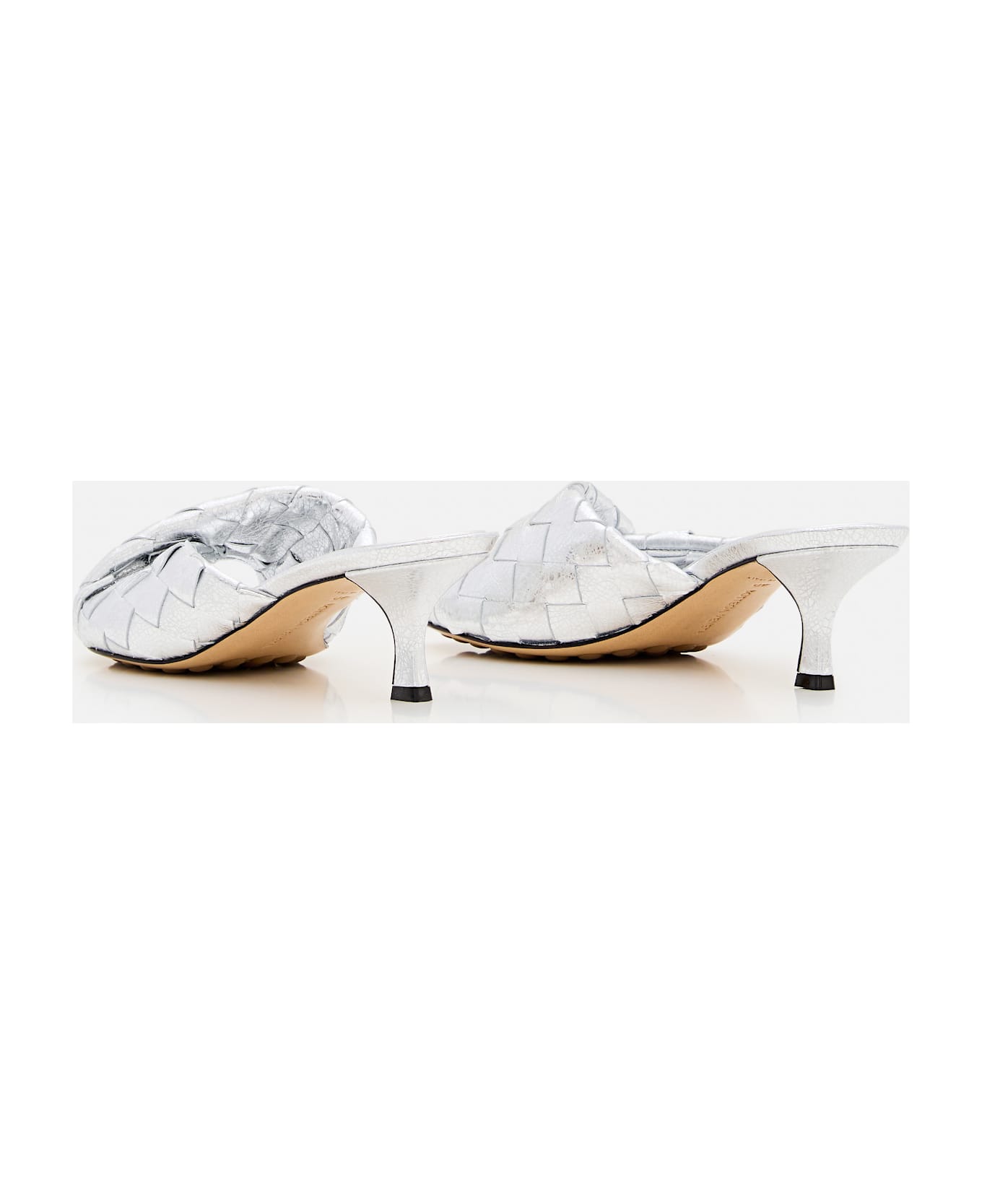 Bottega Veneta Mule Blink Intreccio - Silver