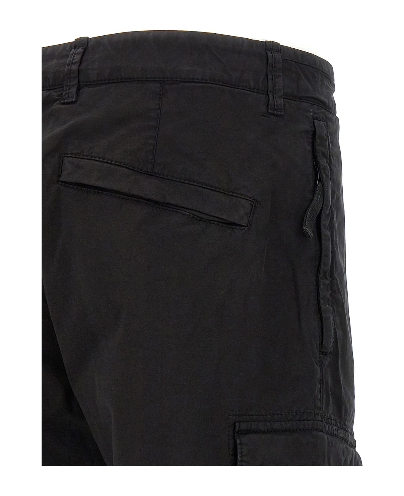Stone Island Logo Badge Cargo Pants - Black  