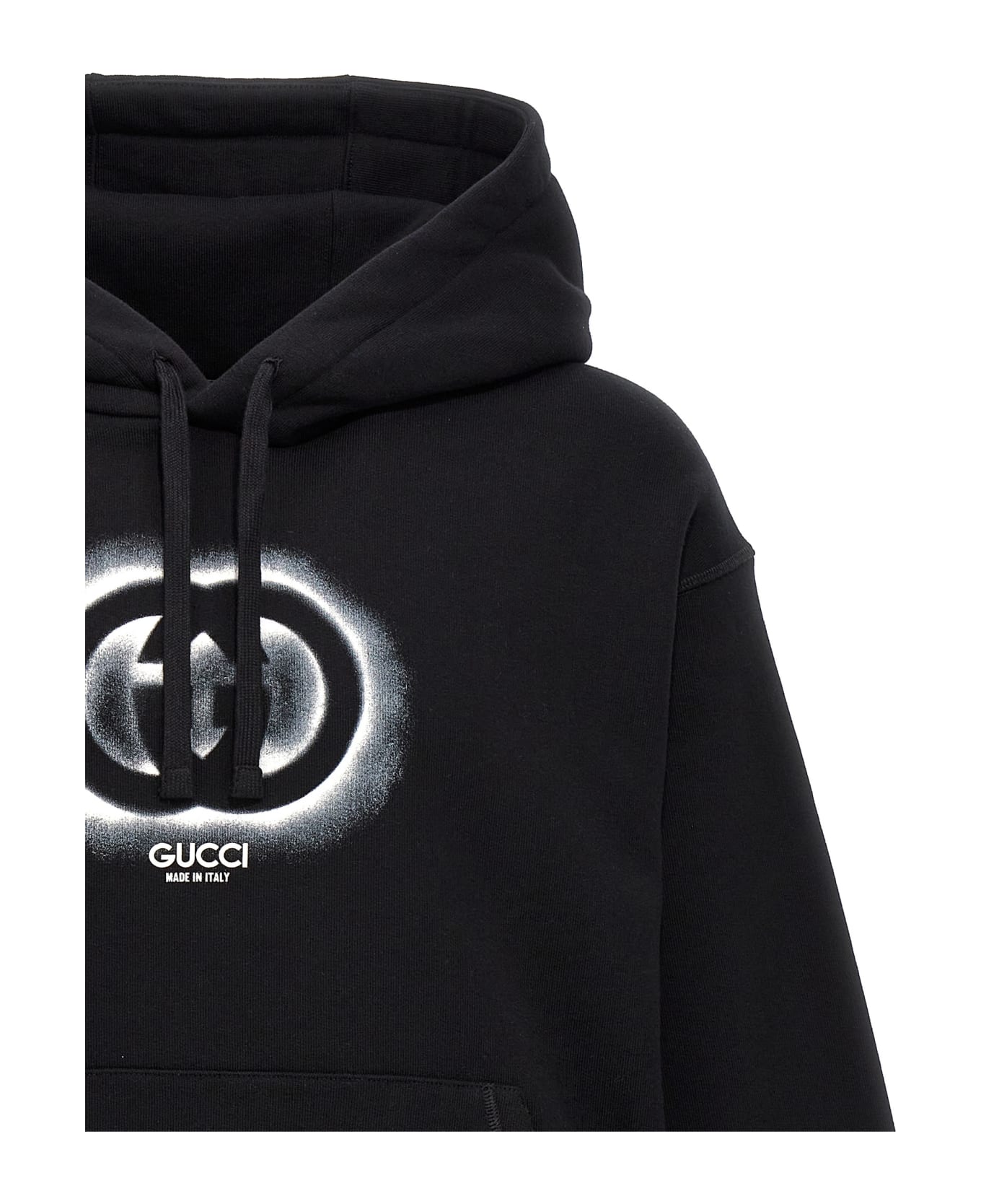 Gucci Logo Print Hoodie - Black  