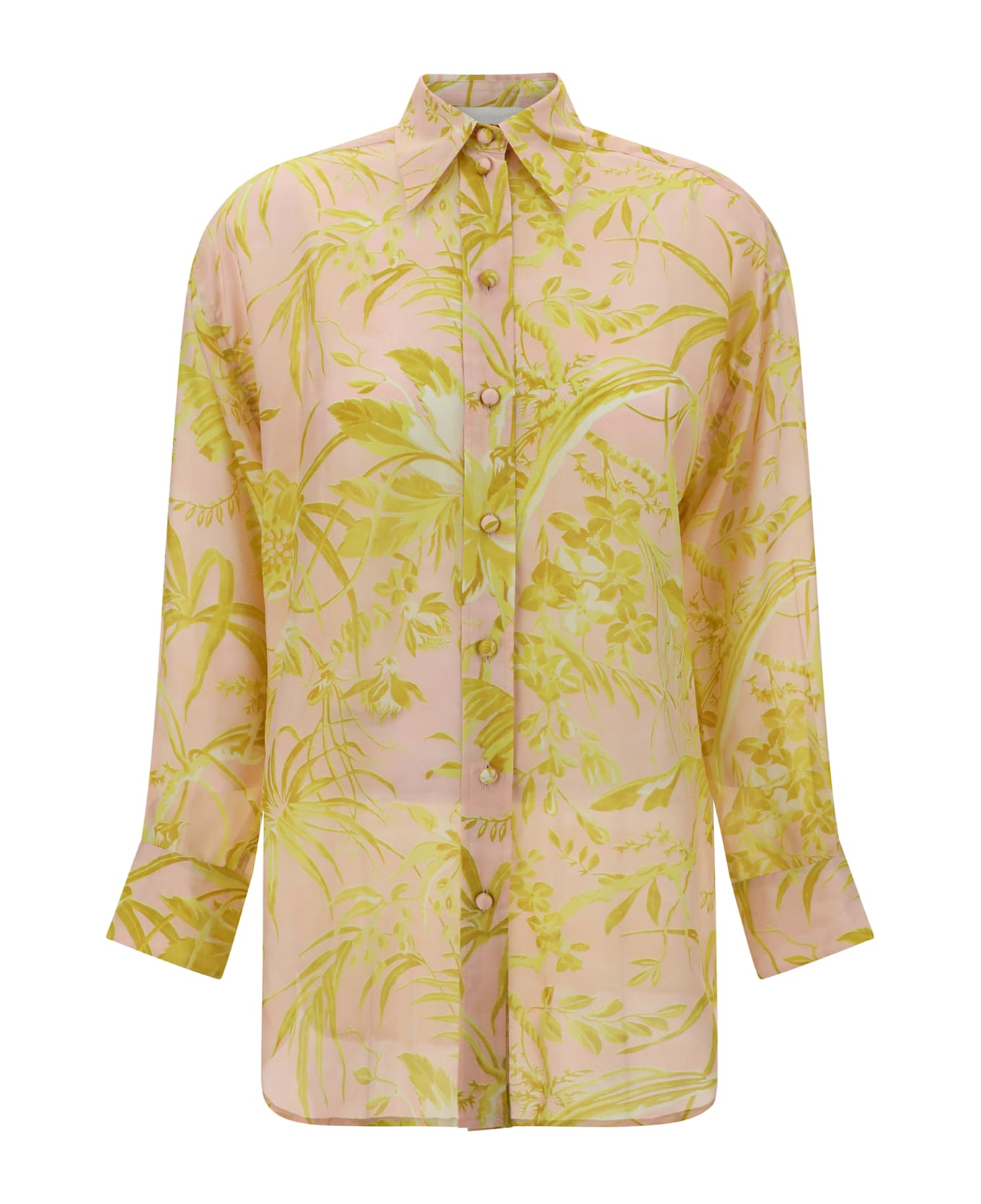 Zimmermann Golden Relaxed Shirt - Pink/gold Floral