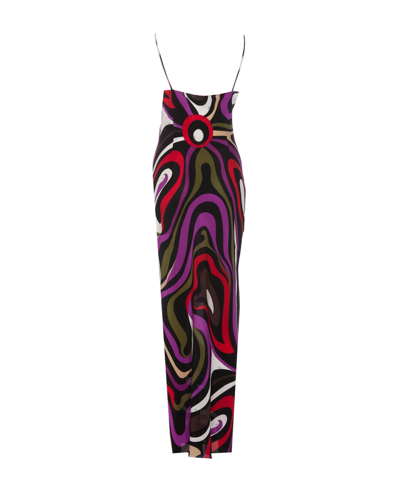 Pucci Marmo Print Silk Long Dress - MultiColour