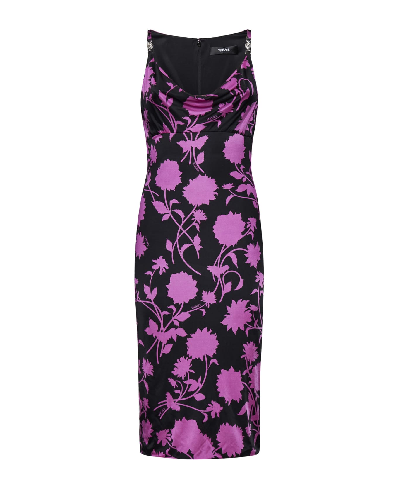 Versace Dress - Black+waterlily ワンピース＆ドレス