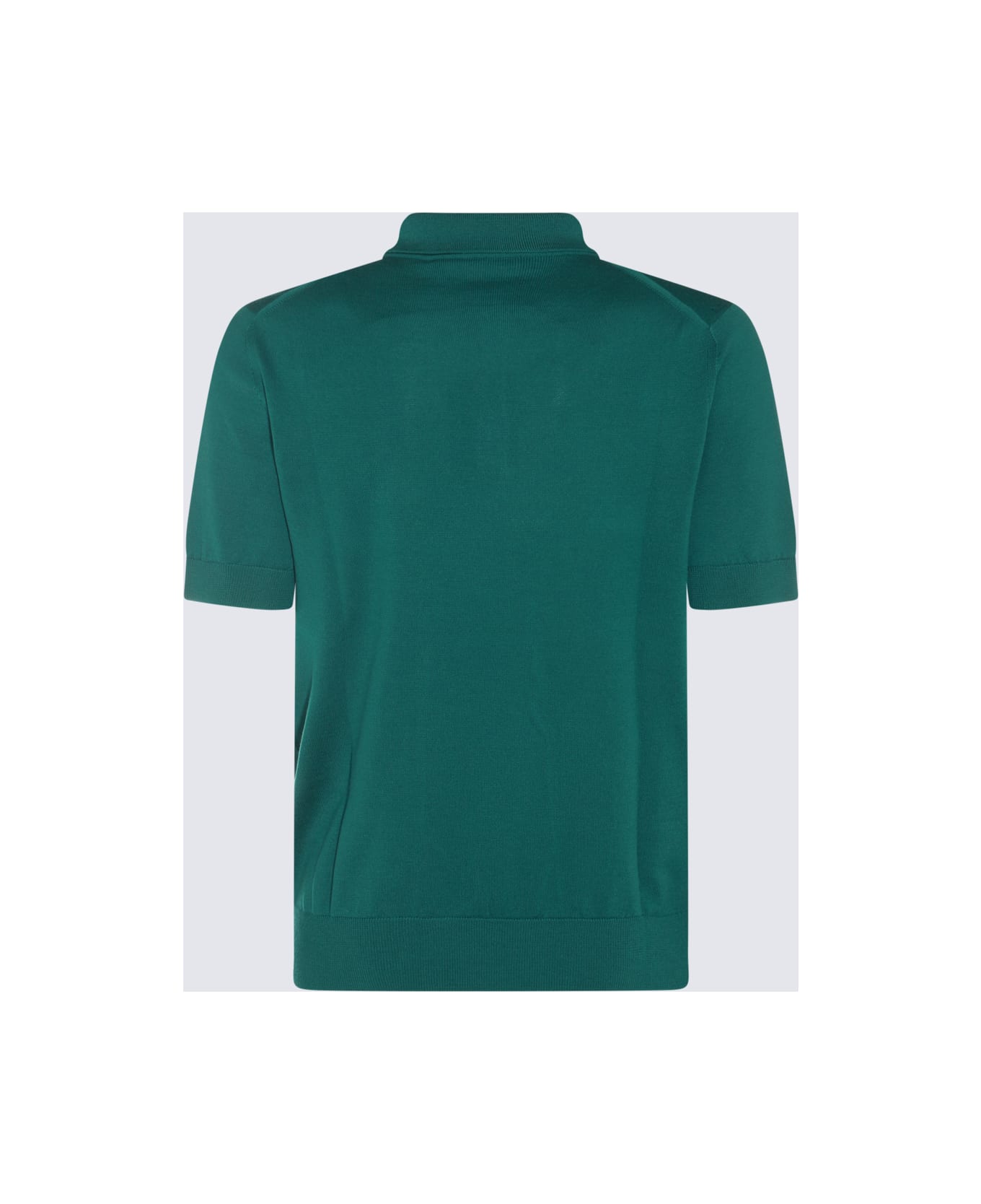 Dolce & Gabbana Green Wool Polo Shirt - VERDE MUSCHIO SCURO