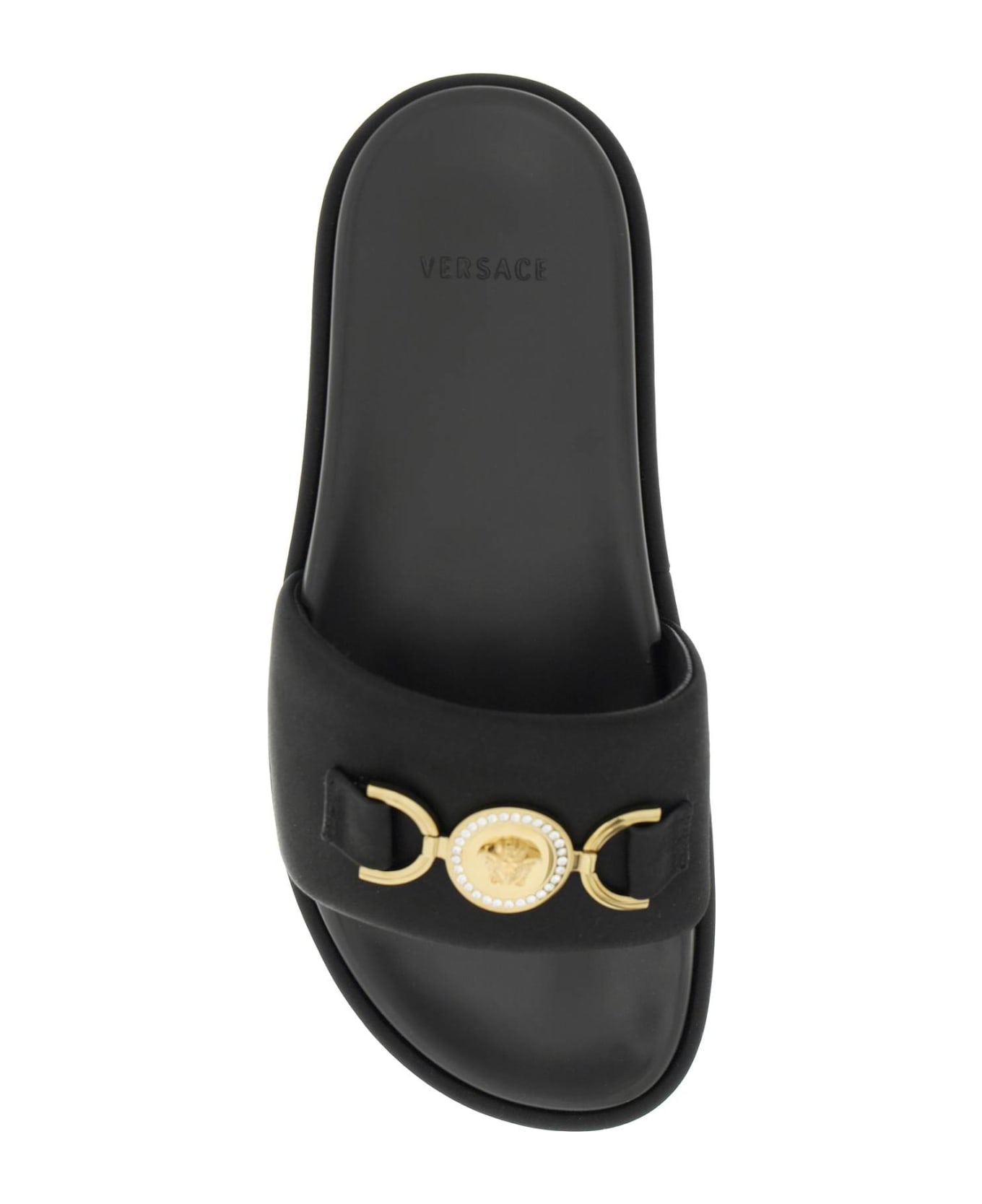 Versace Medusa Head Plaque Platform Mules - Nero-oro Versace
