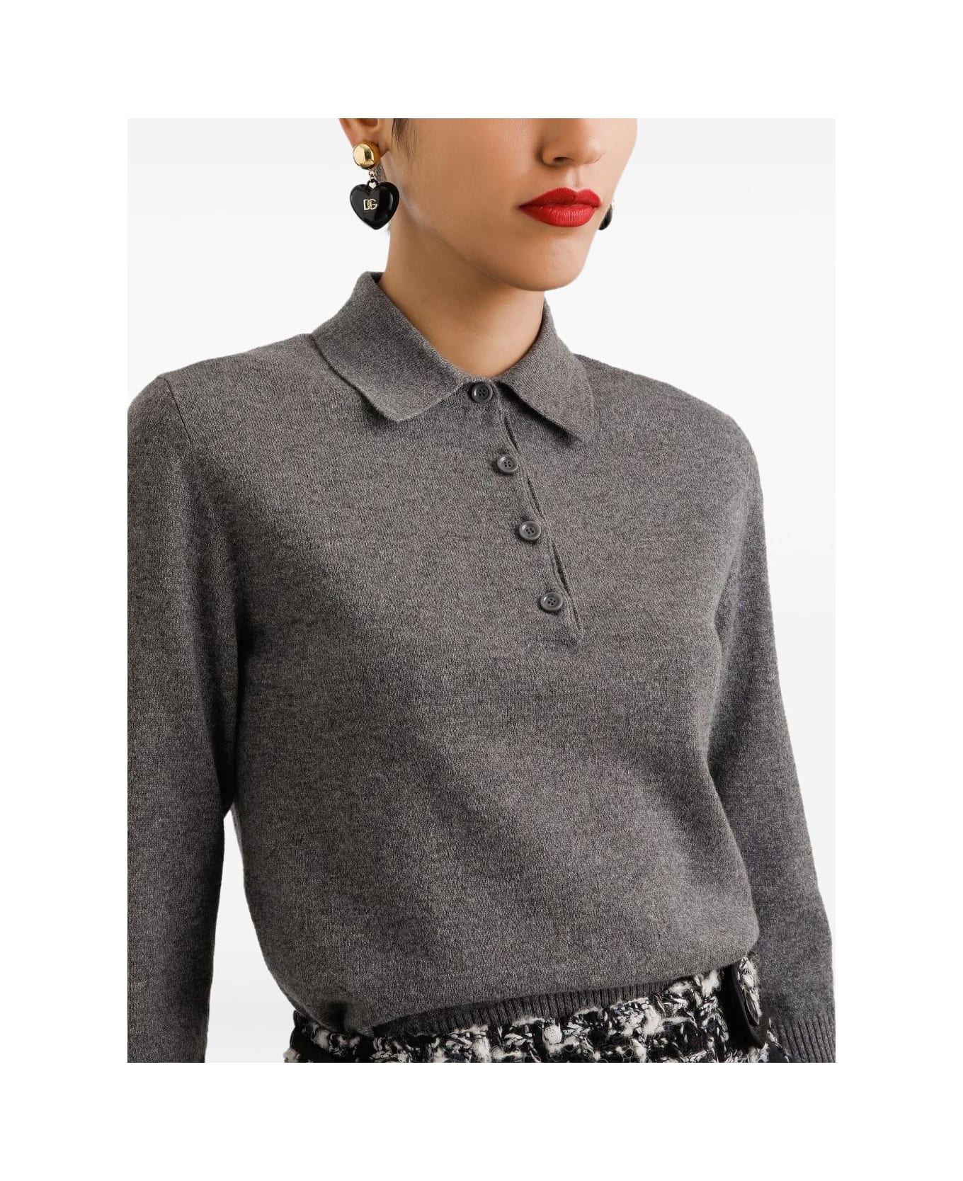 Dolce 
Gabbana Dolce &amp; Gabbana Medium Gray Polo - Grey
