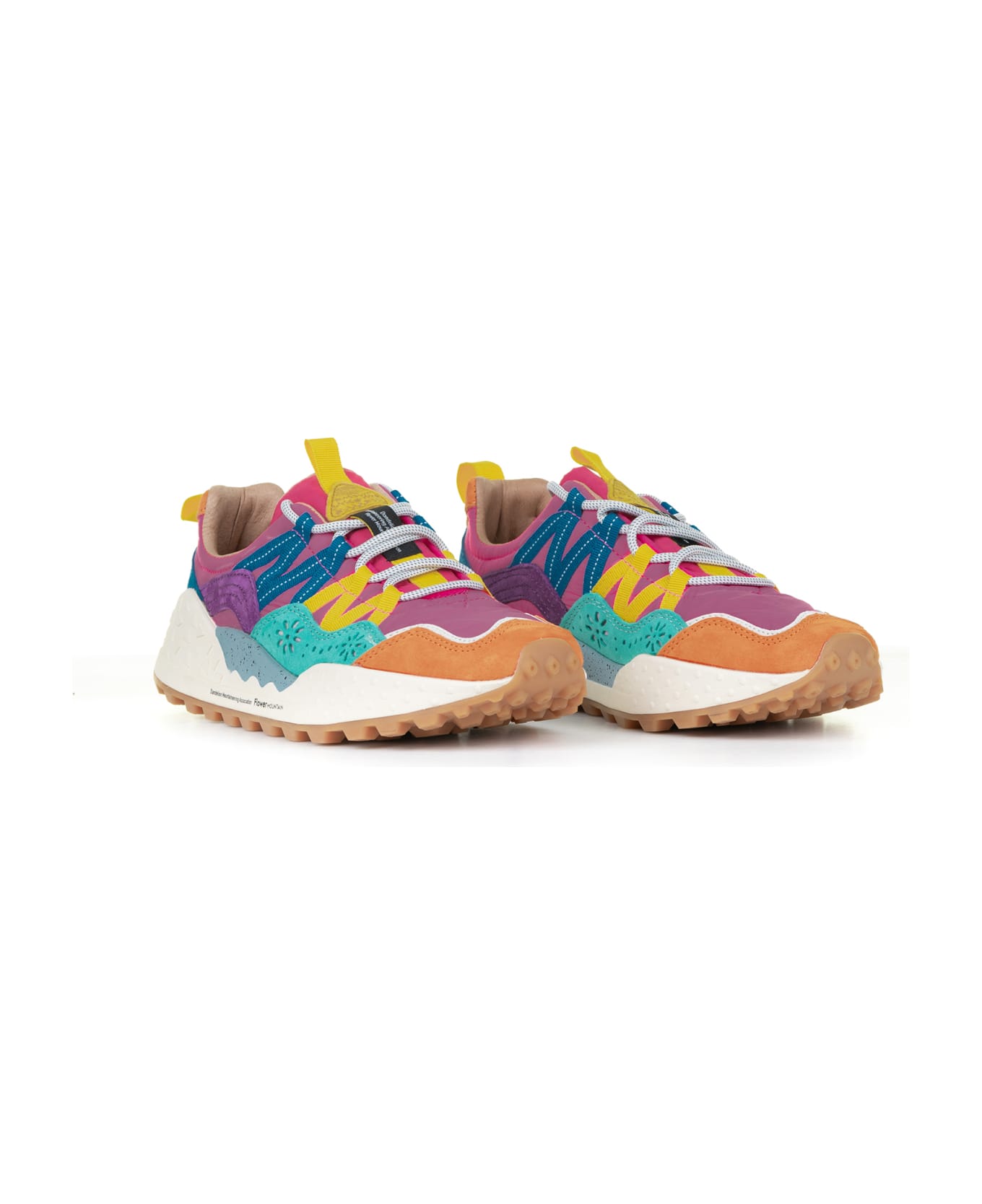 Flower Mountain Multicolored Washi Sneakers In Suede And Nylon - Sneakers Versace Jeans Couture 73VA3SAA ZS218 G03