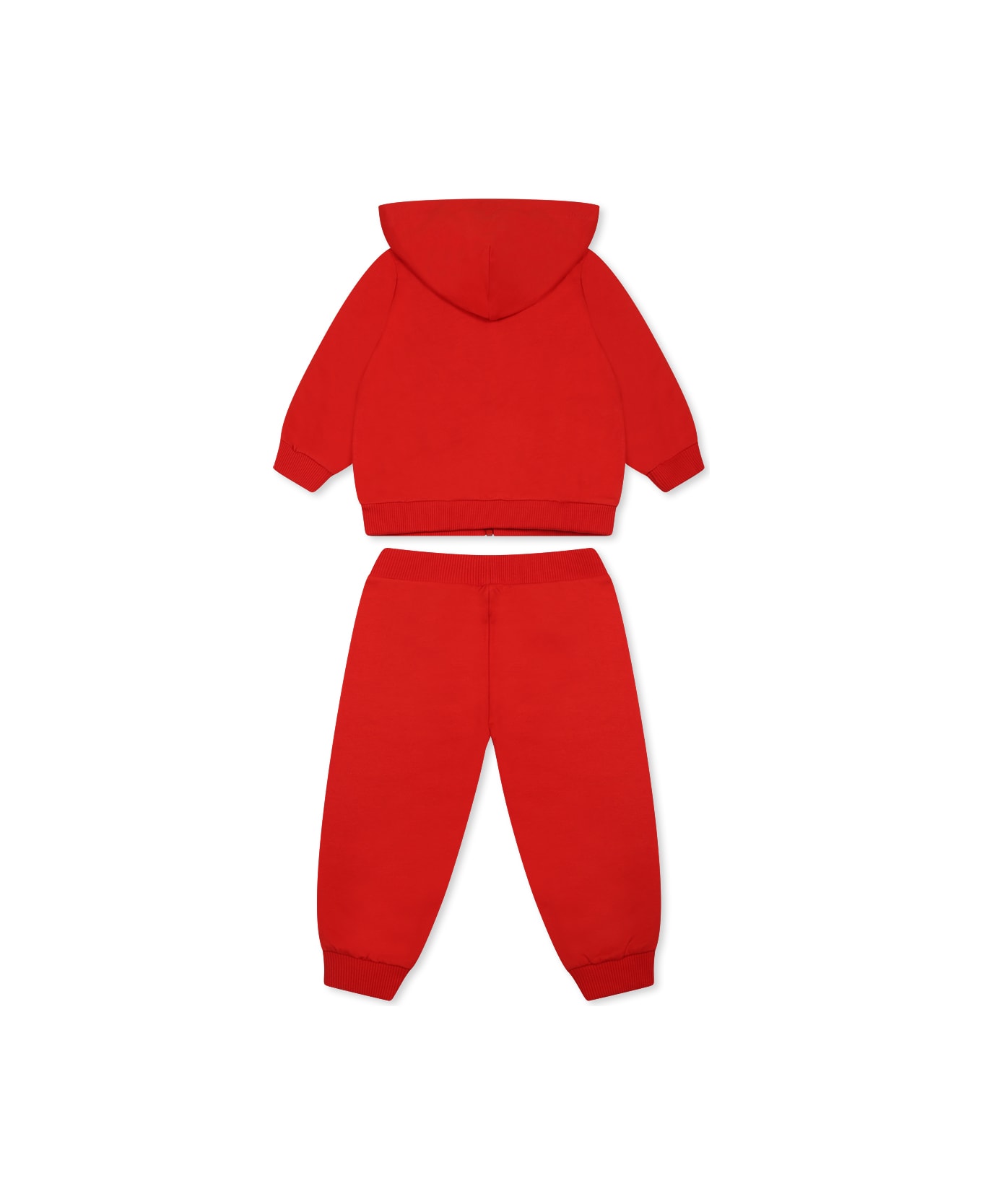 Moschino Red Suit For Babykids With Teddy Bear - Red