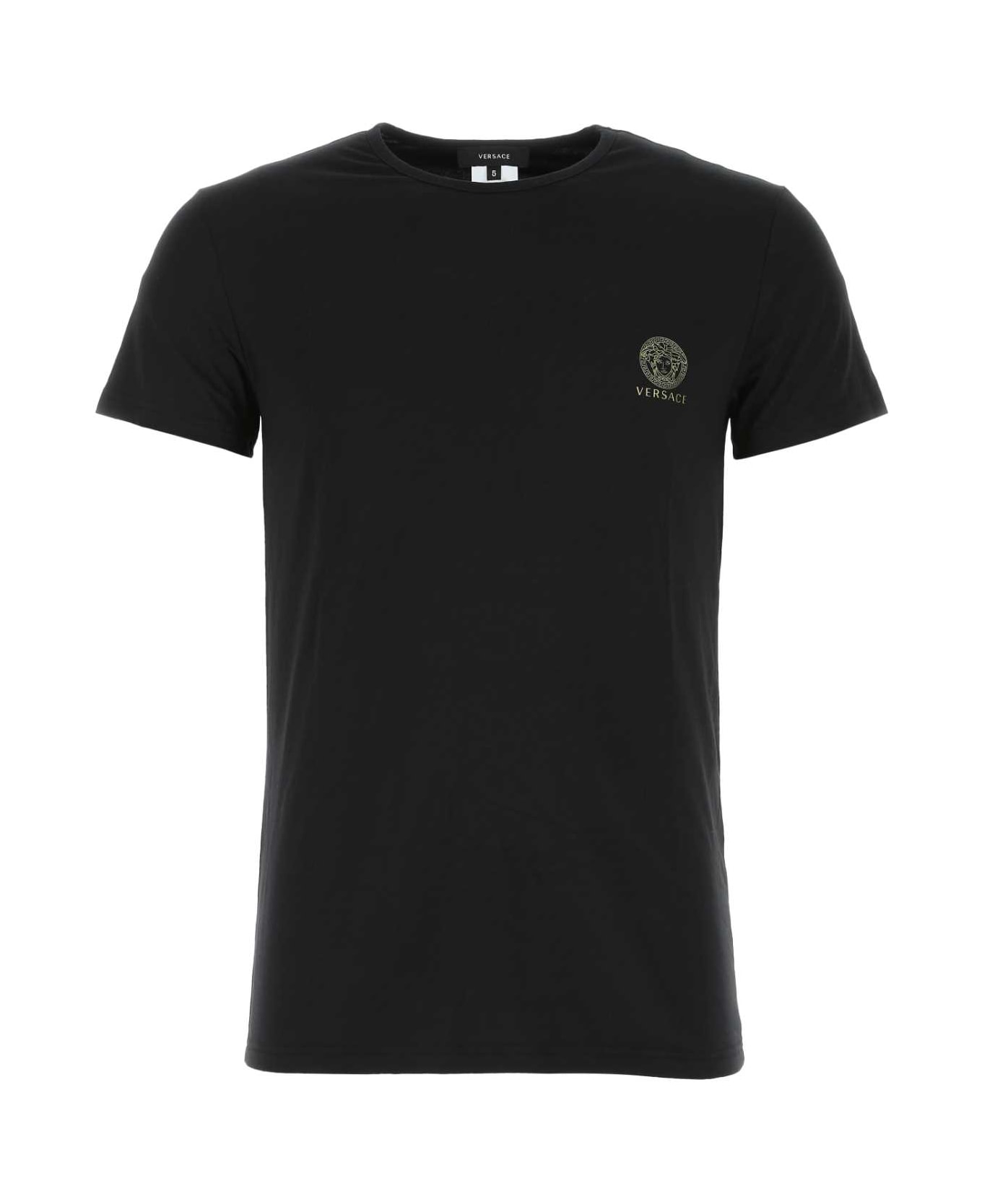 Versace Black Stretch Cotton T-shirt - A1008
