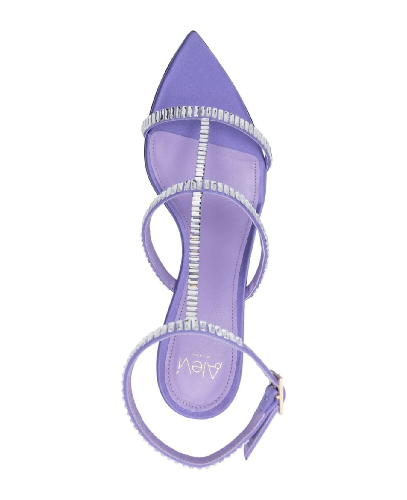 Alevì Lilac Satin Lisa Sandals - Purple
