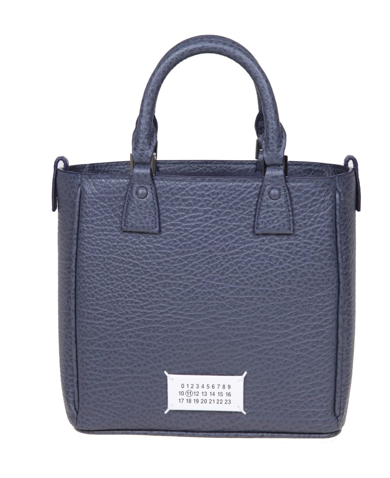 Maison Margiela 5c Vertical Tote Bag In Blue Leather - BLUE