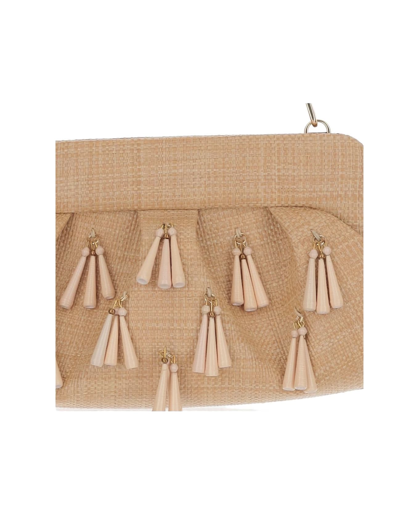 THEMOIRè Emera Fringed Clutch - Beige