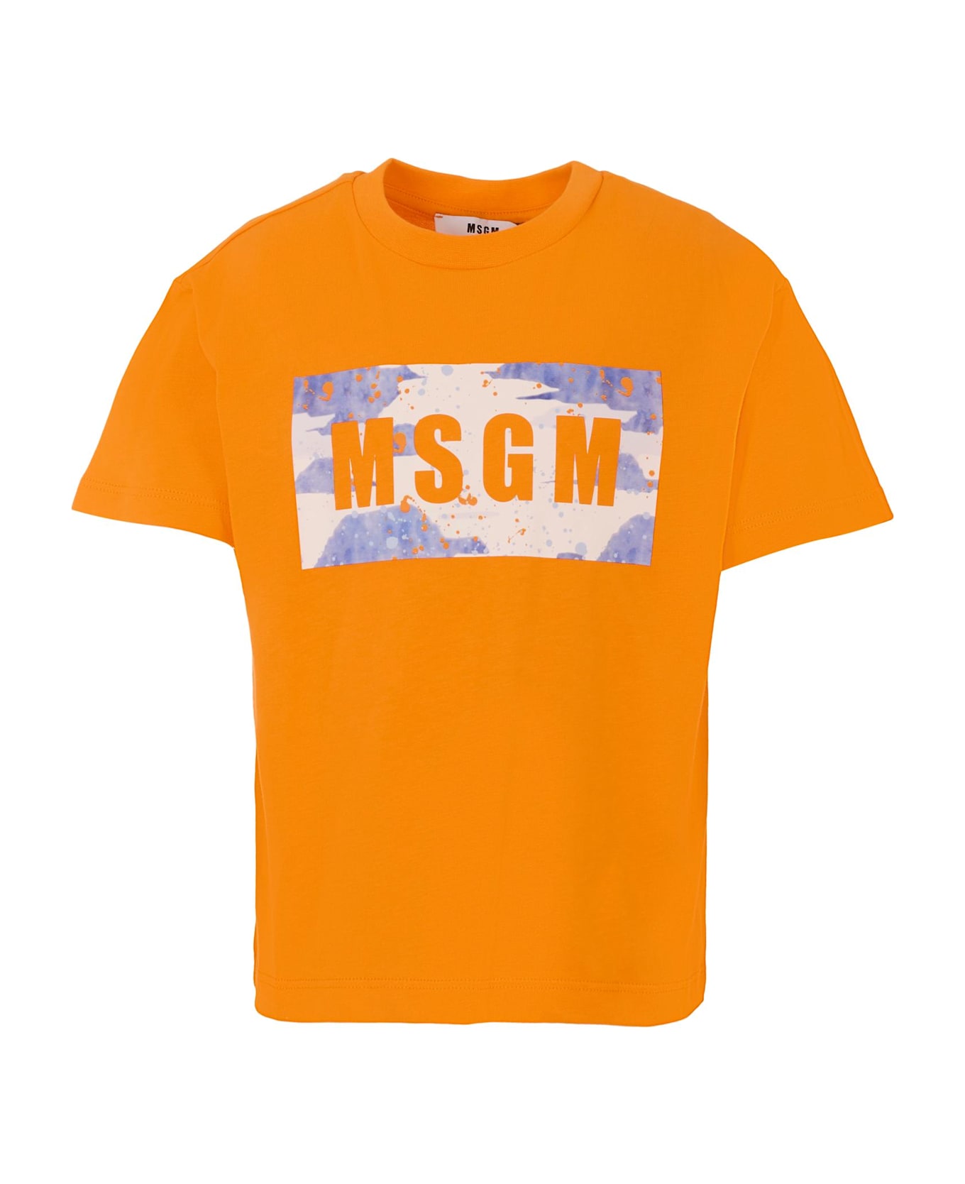 MSGM Orange T-shirt For Boy With Logo - Orange