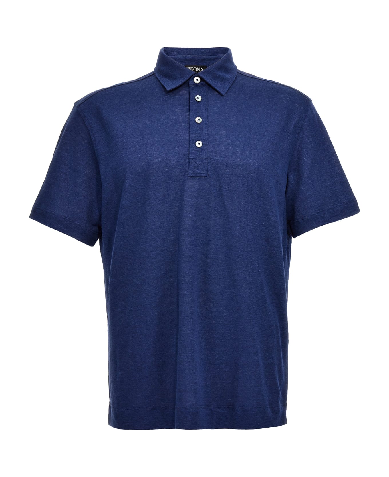 Zegna Linen Polo Shirt - Blue