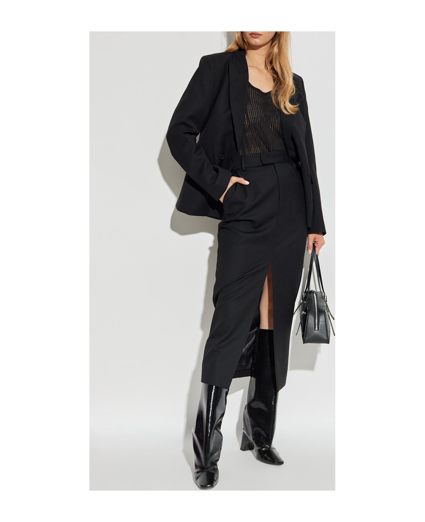 Anine Bing Double-breasted Blazer - BLACK