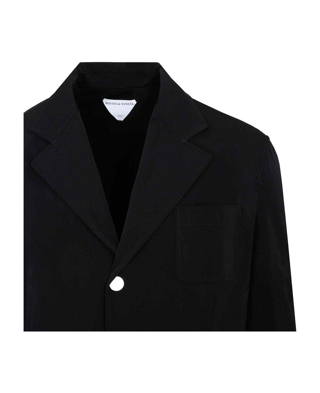 Bottega Veneta Single Breasted Long Sleeved Blazer - BLACK