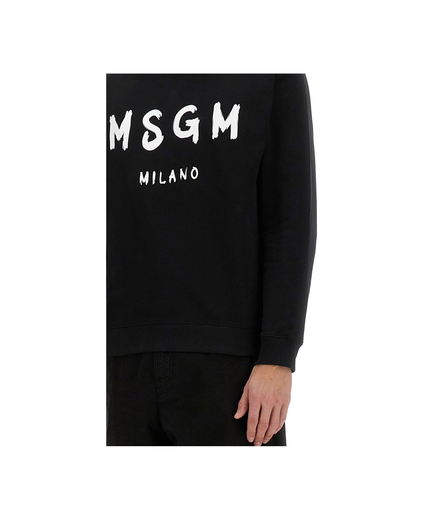 MSGM Cotton Sweatshirt - BLACK