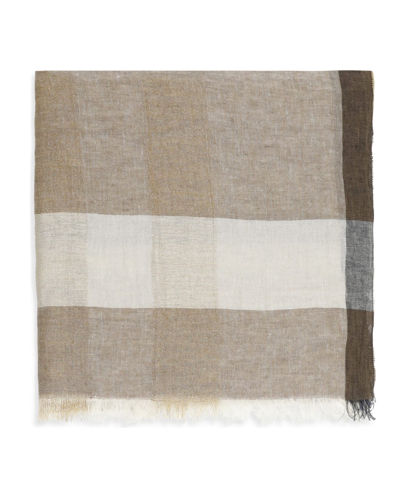 Peserico Stole With Fringes - Brown