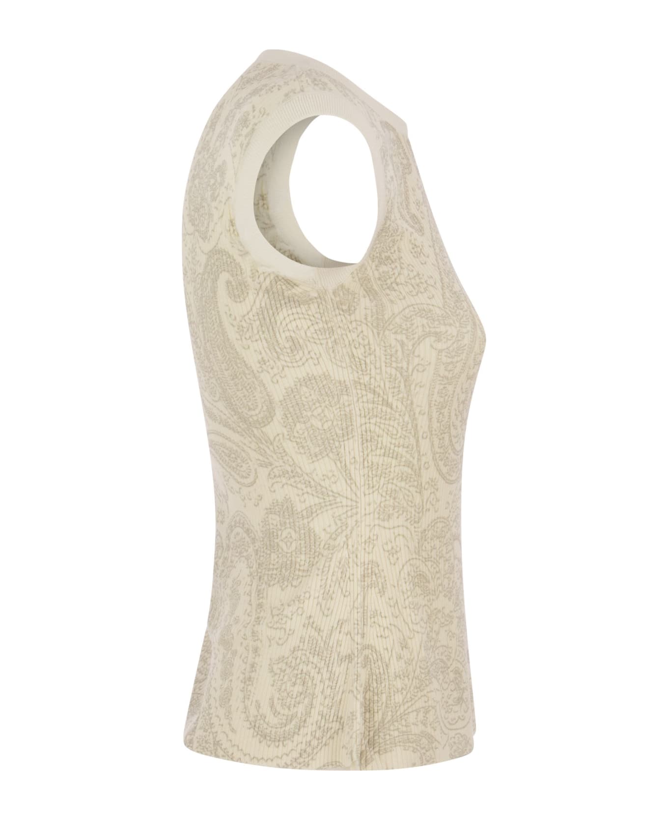 Etro Silk, Viscose Paisley Top - White ニットウェア
