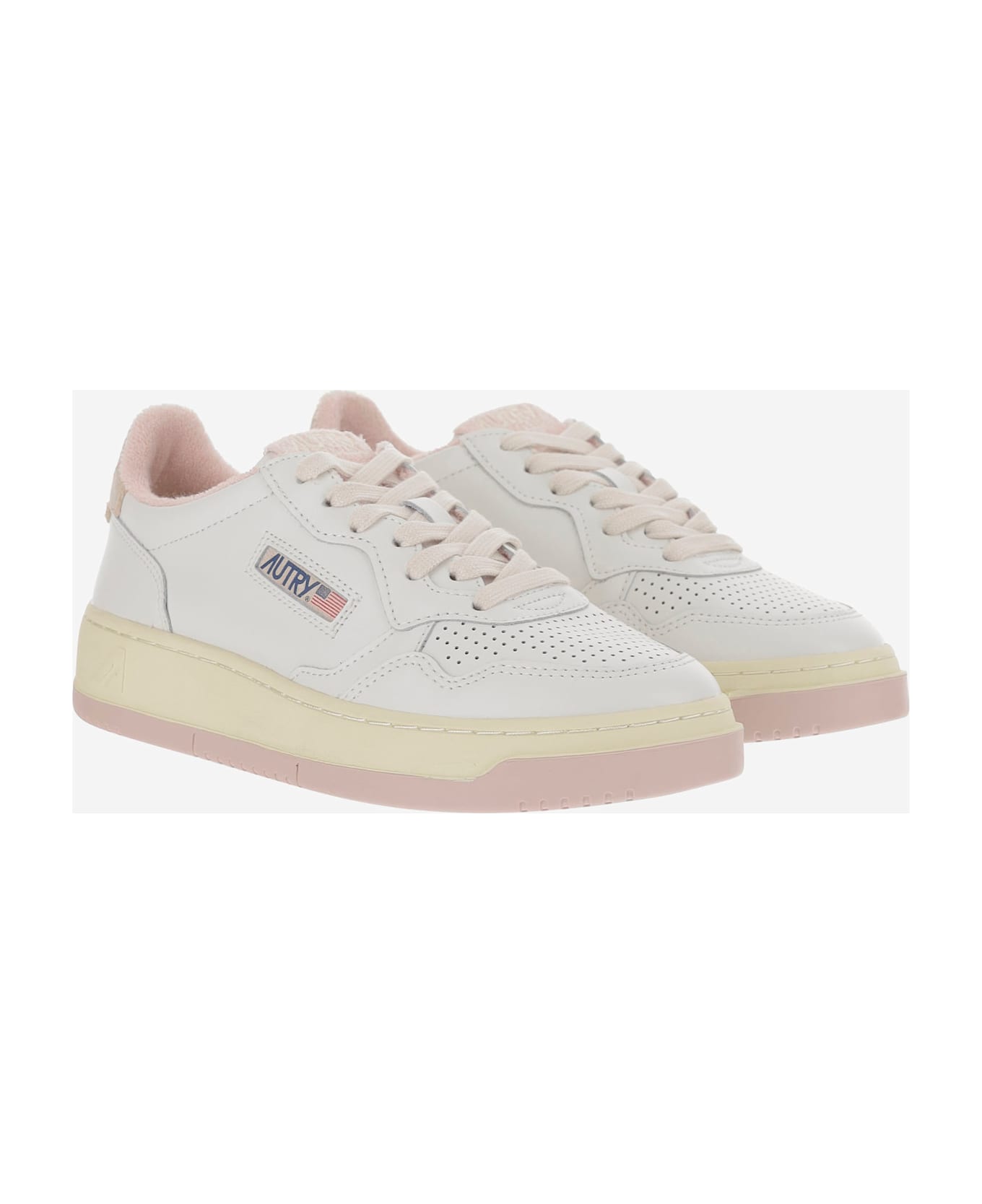 Autry Low Medalist Sneakers - Bianco+cipria