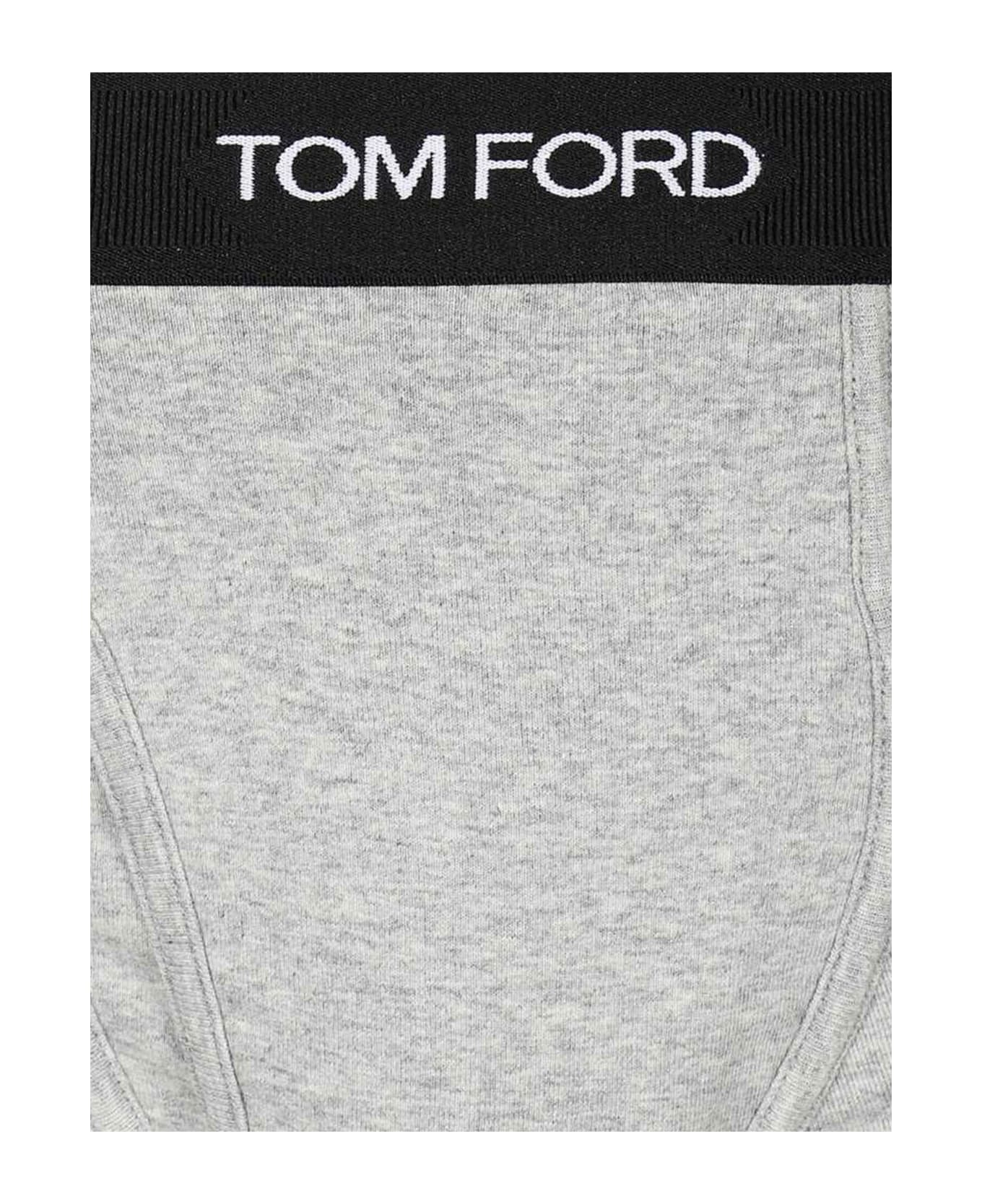 Tom Ford Bi-pack Cotton Stretch Jersey Brief - Grey ショーツ