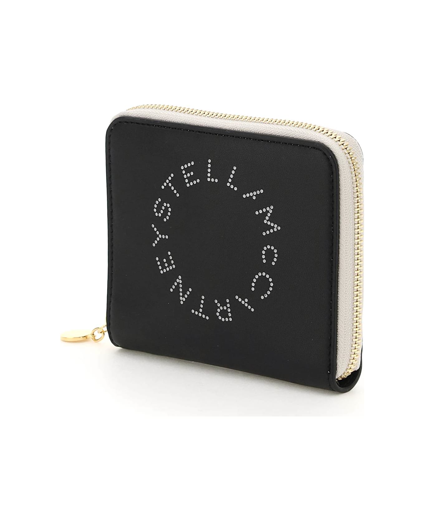Stella McCartney Logo Perforated Zipped Wallet - Black