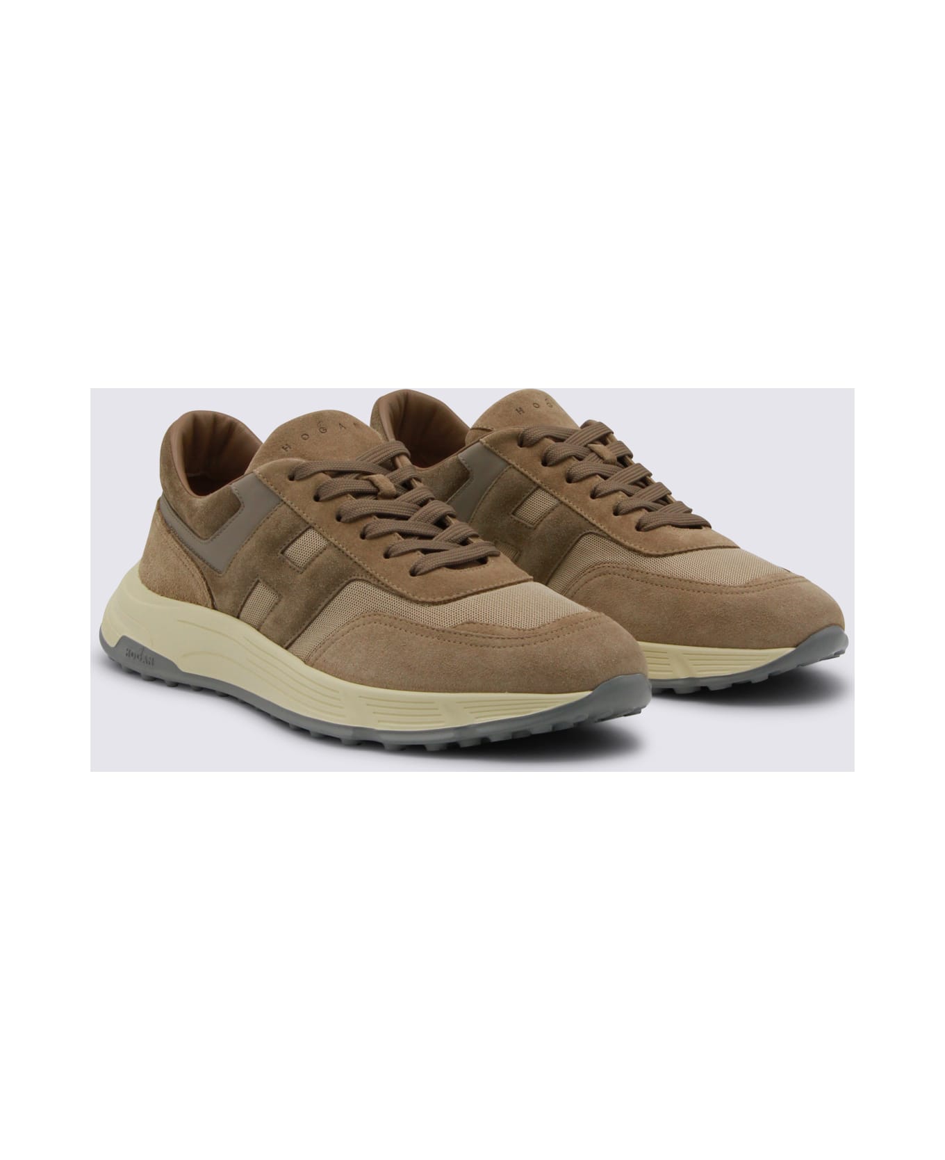 Hogan Beige Leather Sneakers - Beige