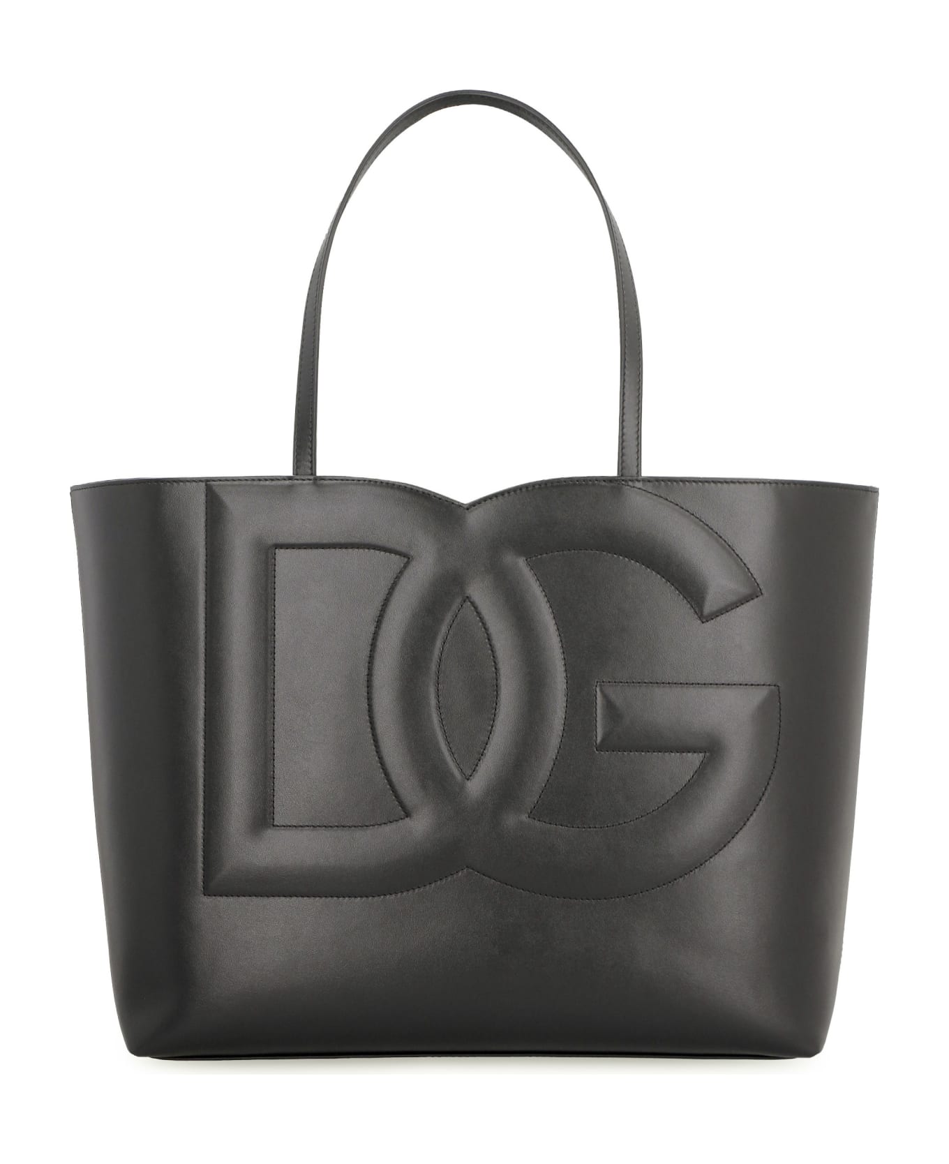Dolce & Gabbana Dg Logo Leather Tote Bag - black