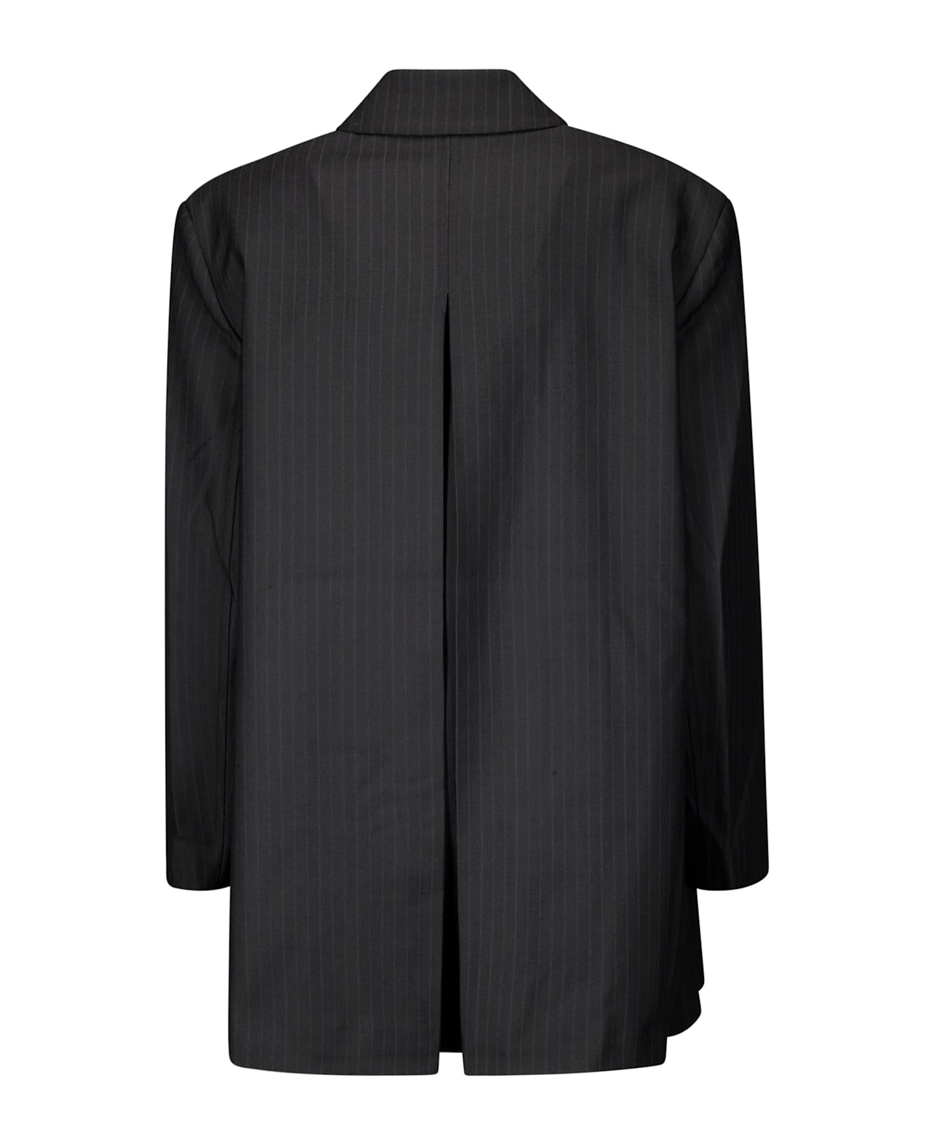 Ganni Stripe Suiting Oversized Blazer - PHANTOM