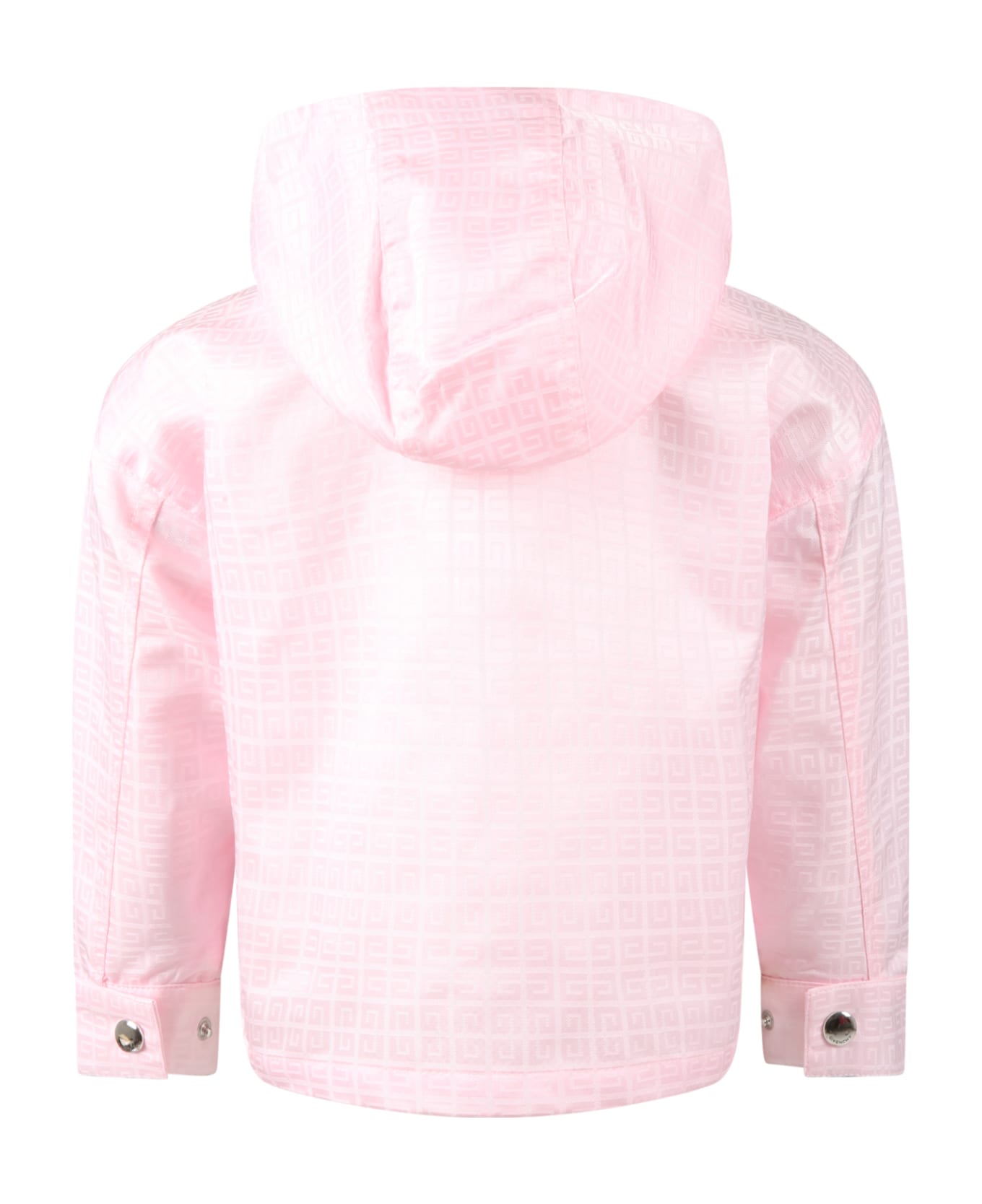 Givenchy Pink Jacket For Girl With Black Logo - Pink