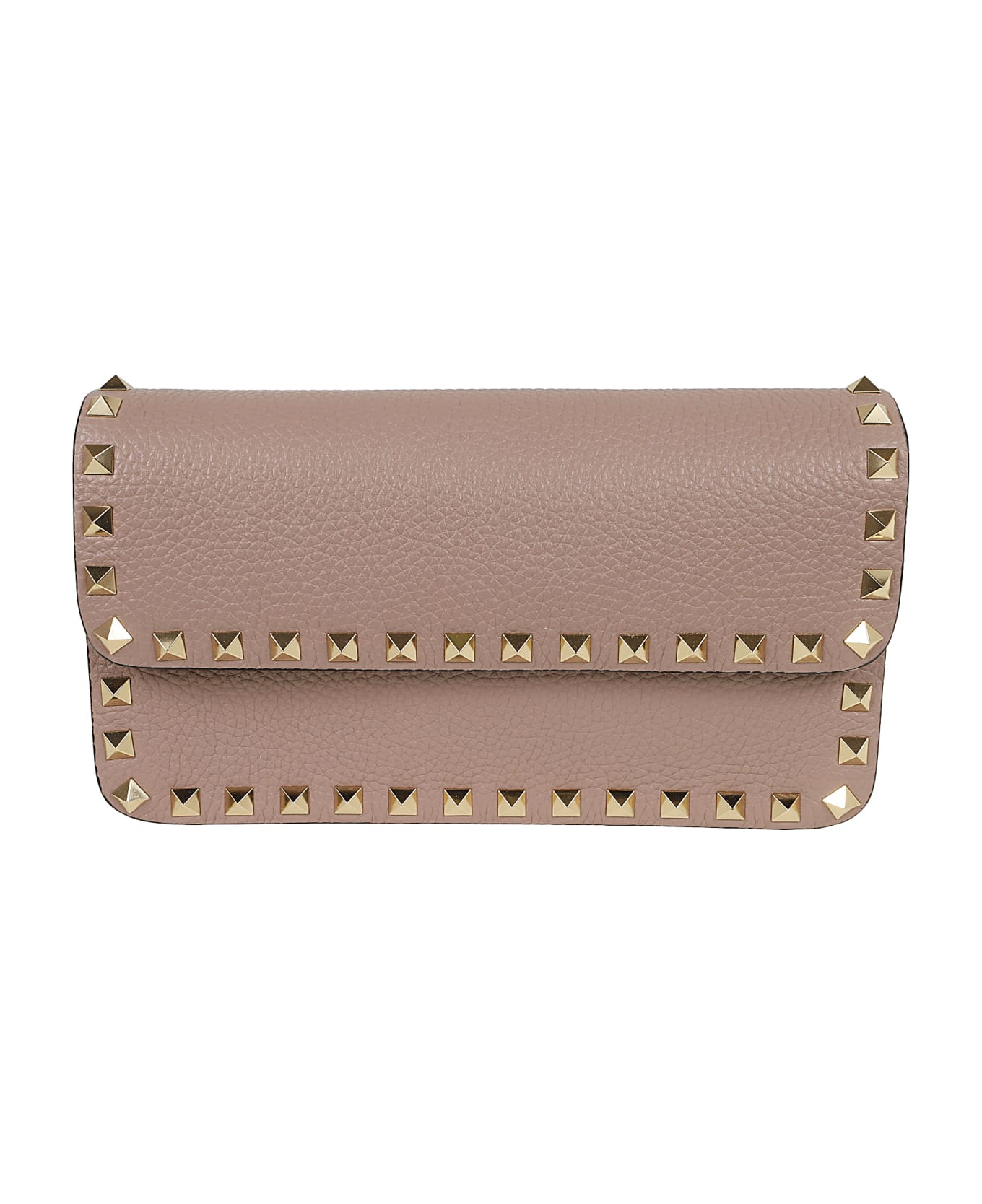 Valentino Garavani Wallet W/strap Rockstud Platinum Studs - Poudre