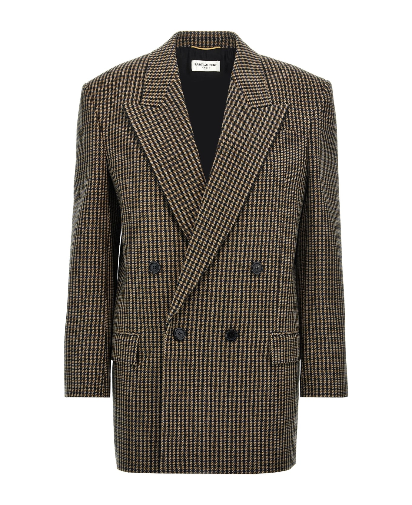 Saint Laurent Vichy Double-breasted Blazer - Multicolor