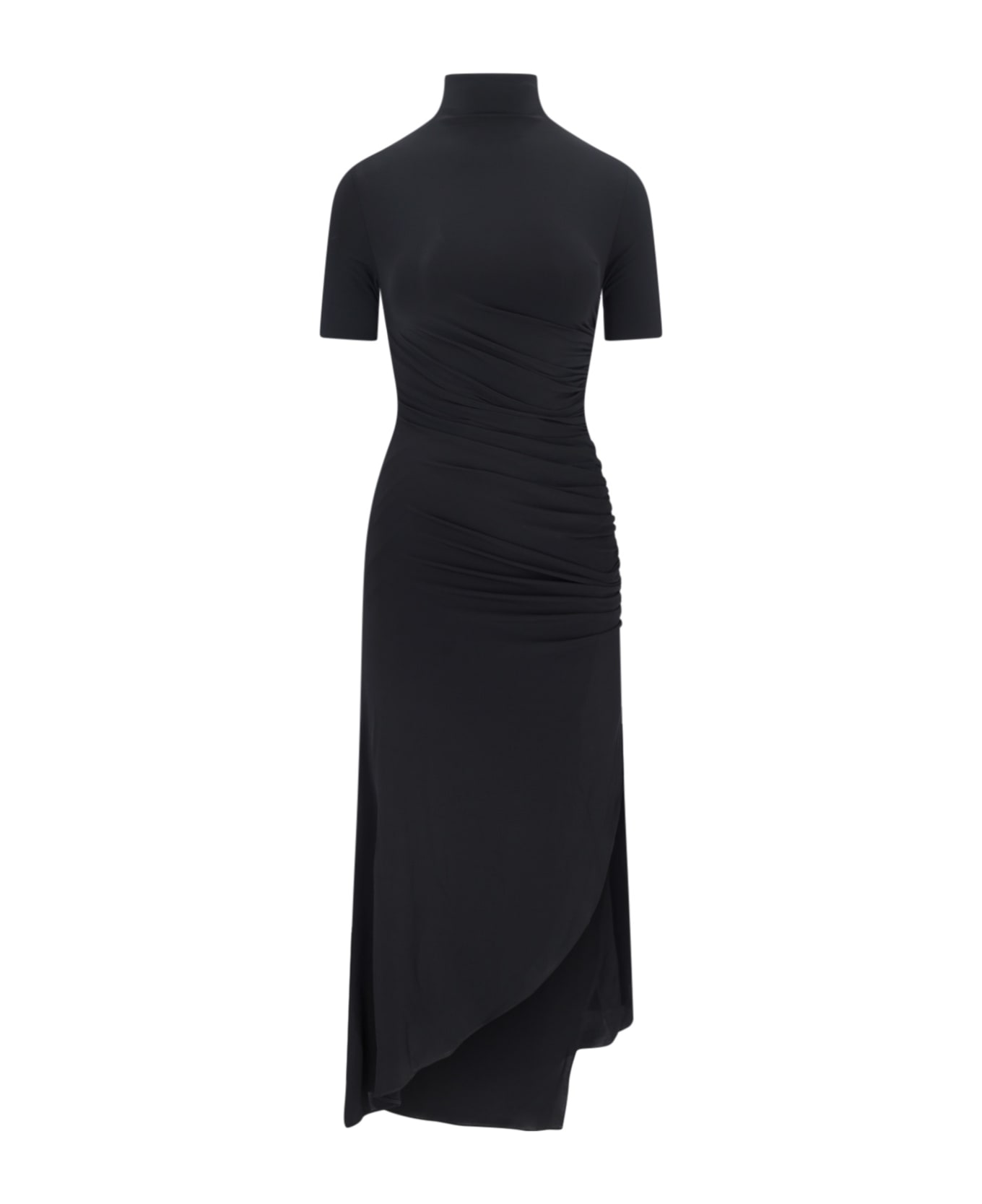 Alaia 'body Conscious' Draped Maxi Dress - Black  